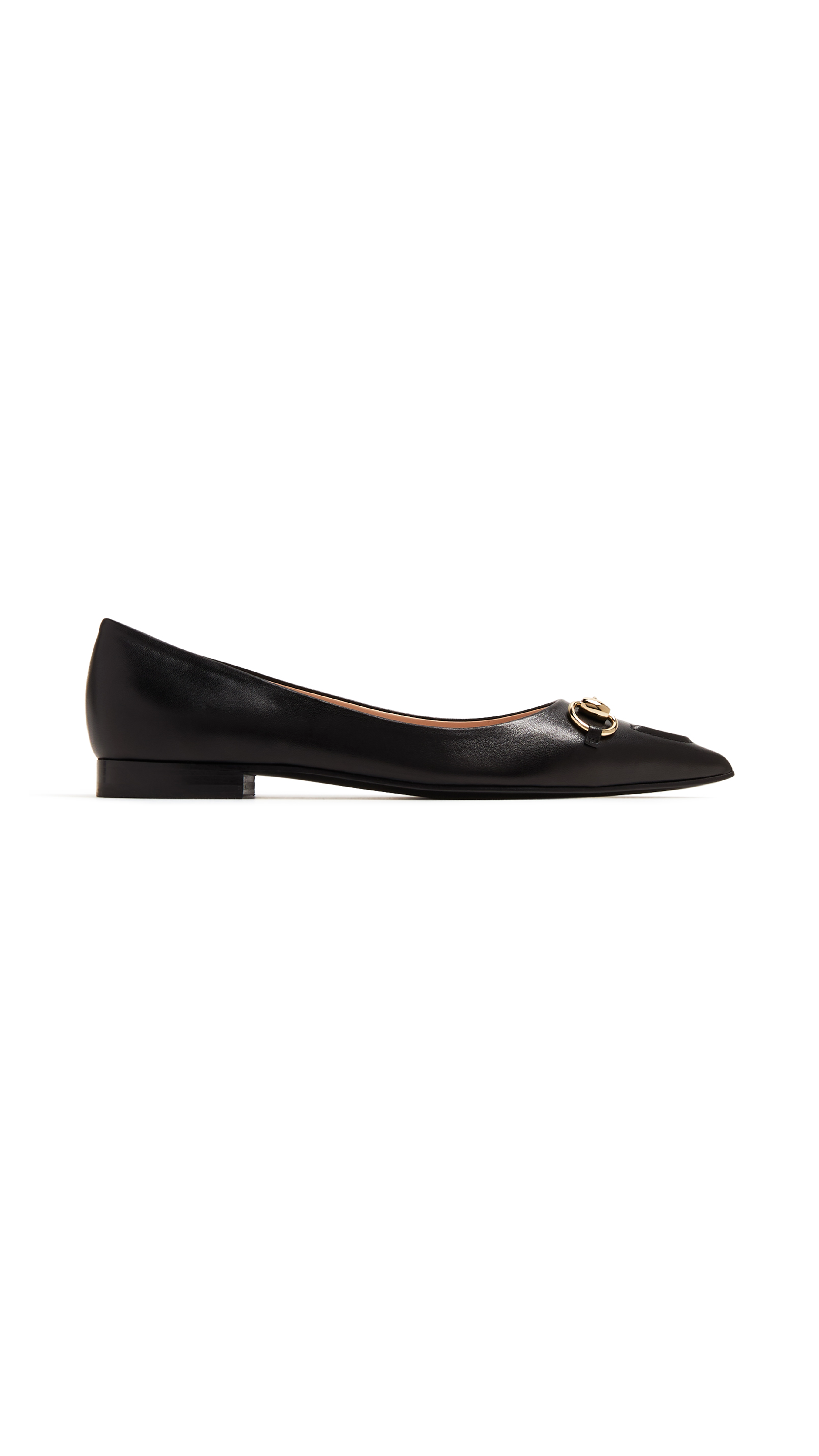 Horsebit Leather Ballet Flat - Black