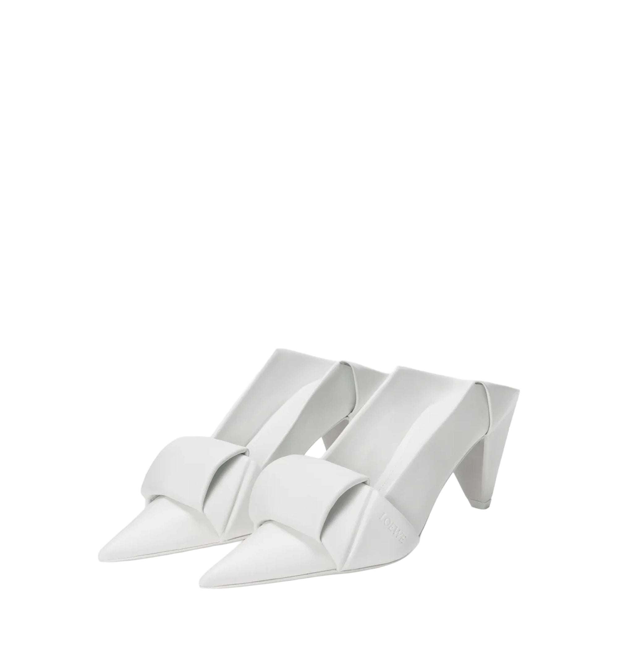 Origami flap back pump in lambskin