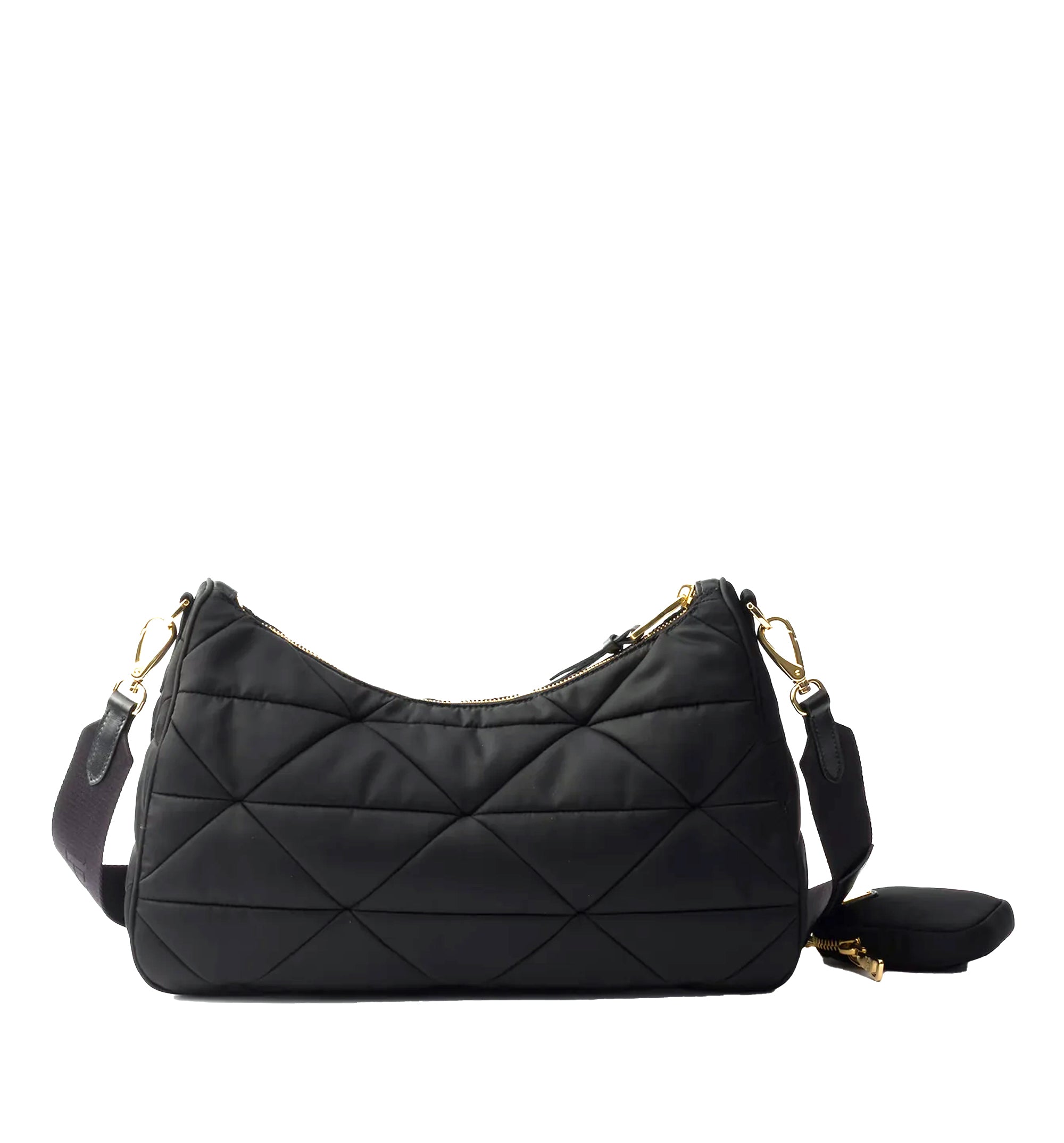 Prada Large Padded Re-Nylon Bag - Black