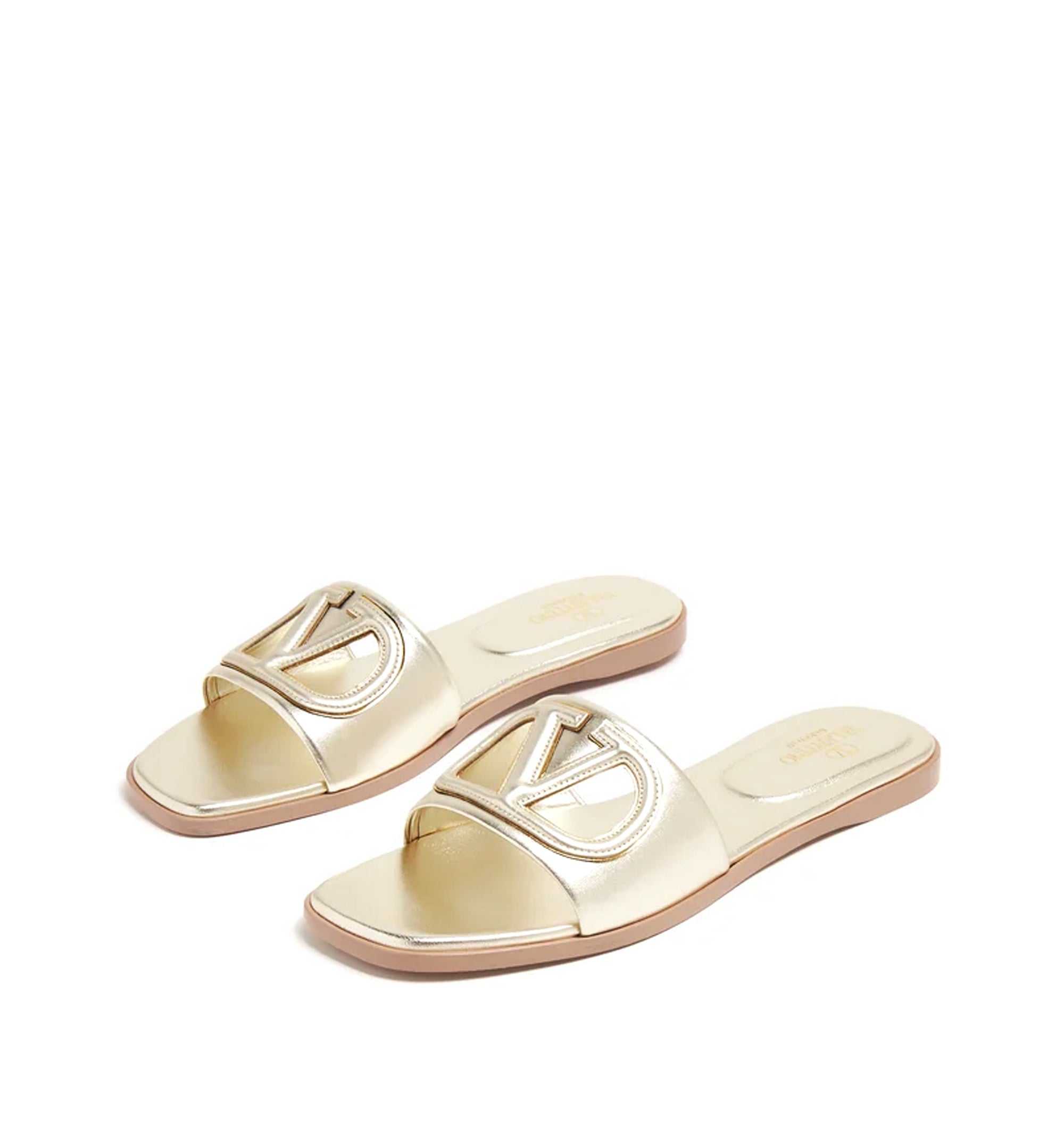 VLogo Cut-Out Flat Sandals
