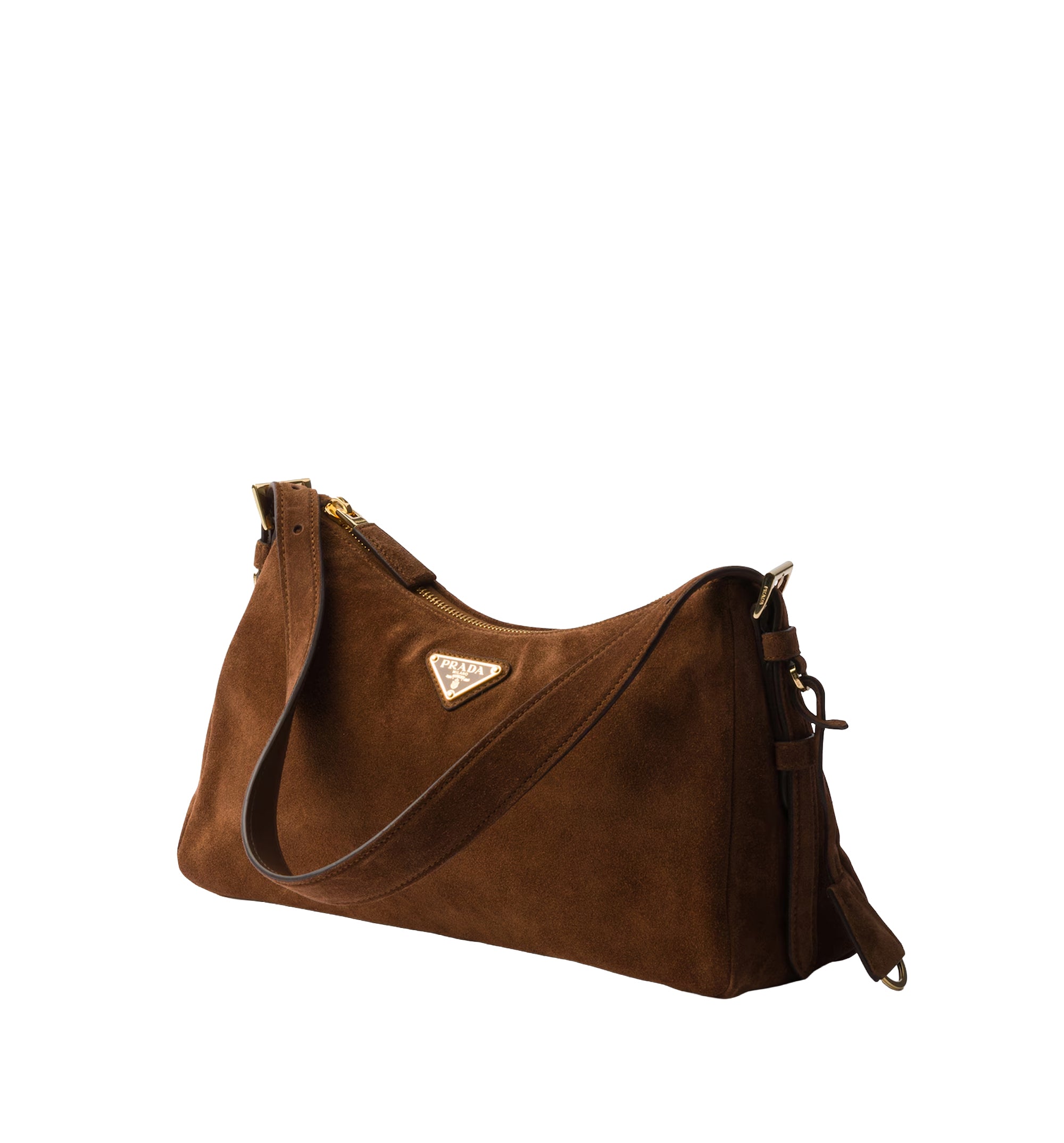 Prada Aimée Medium Suede Shoulder Bag