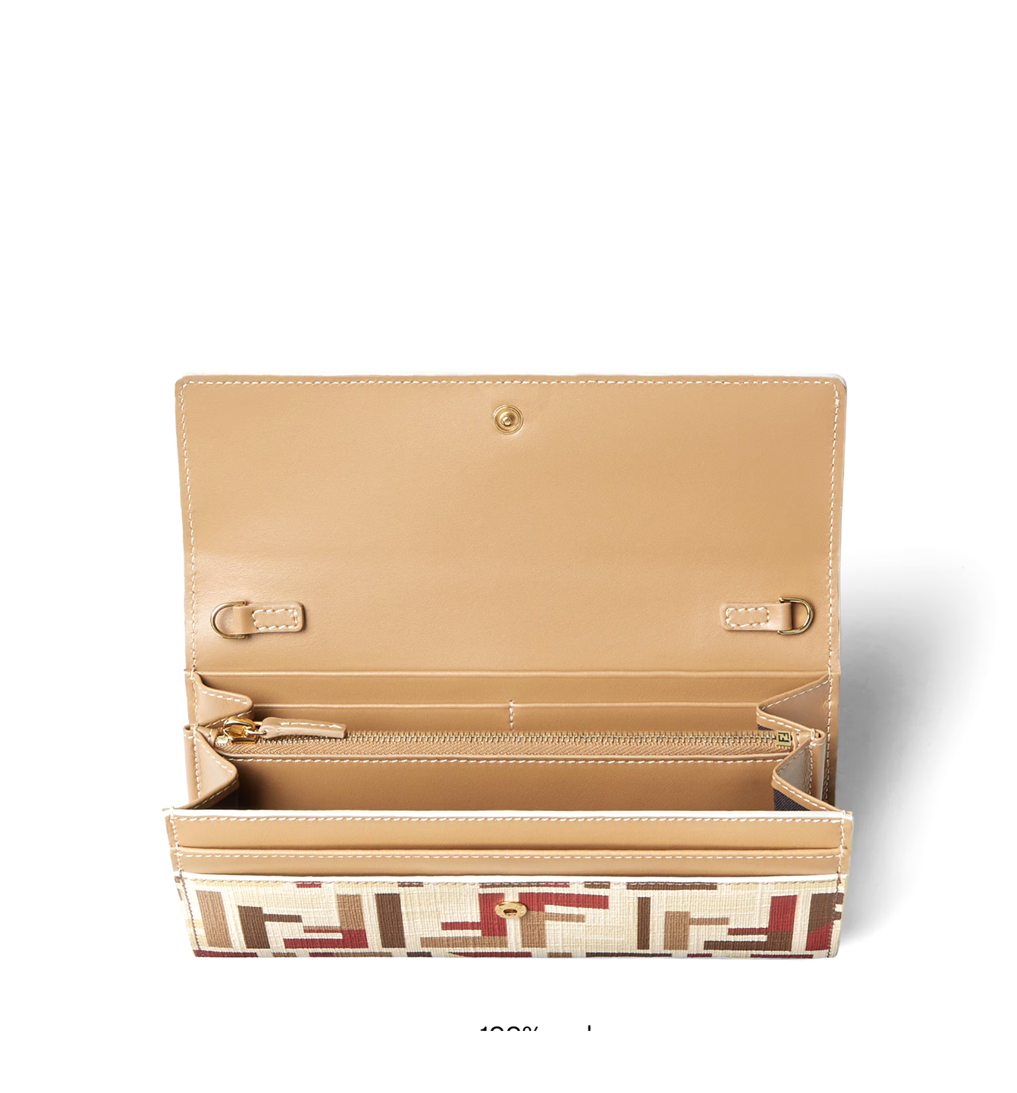 FF Fabric Fendi Roma Continental Wallet With Chain