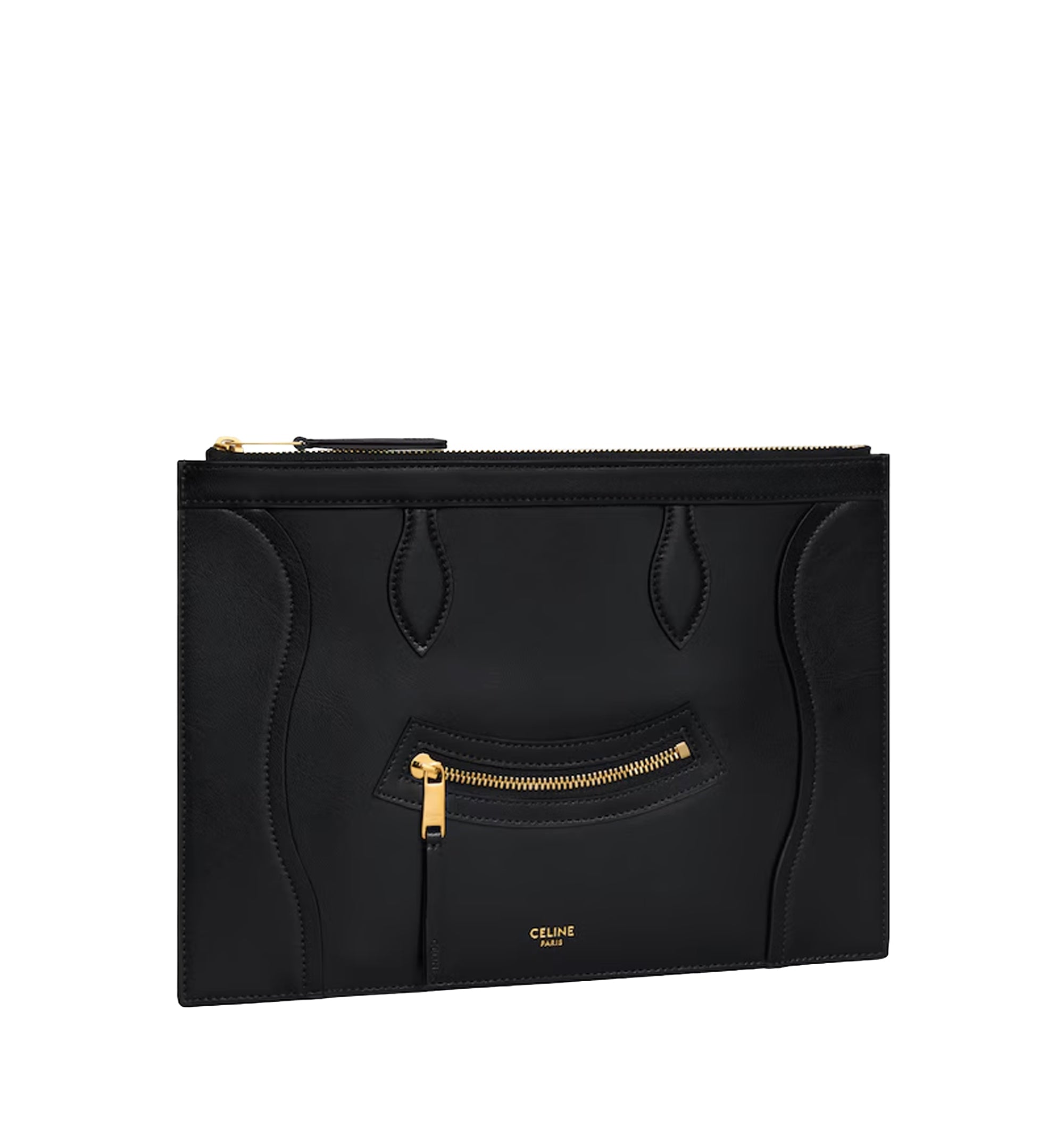 Medium Pouch In Glossy Calfskin