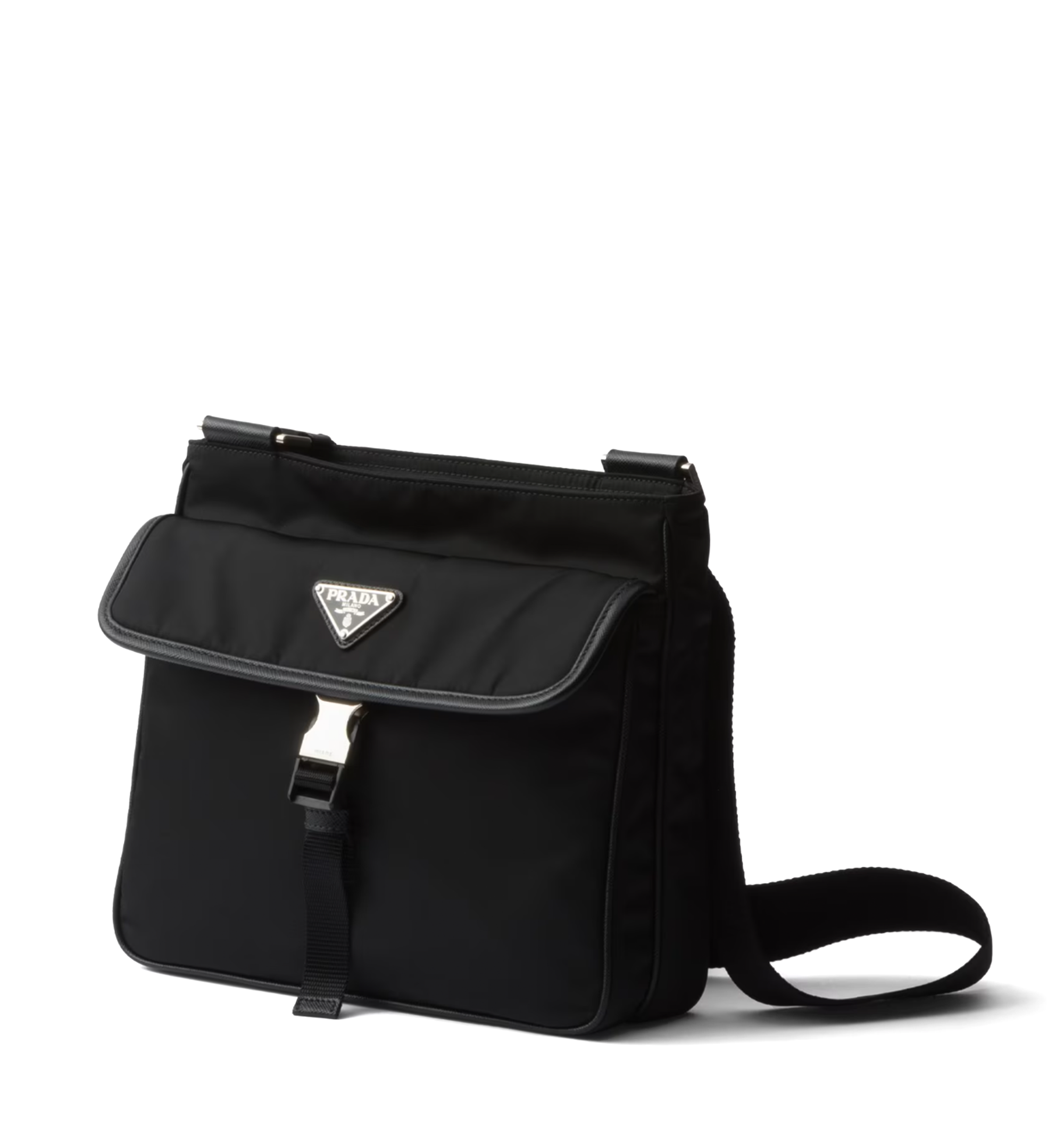 Re-Nylon and Saffiano leather shoulder bag