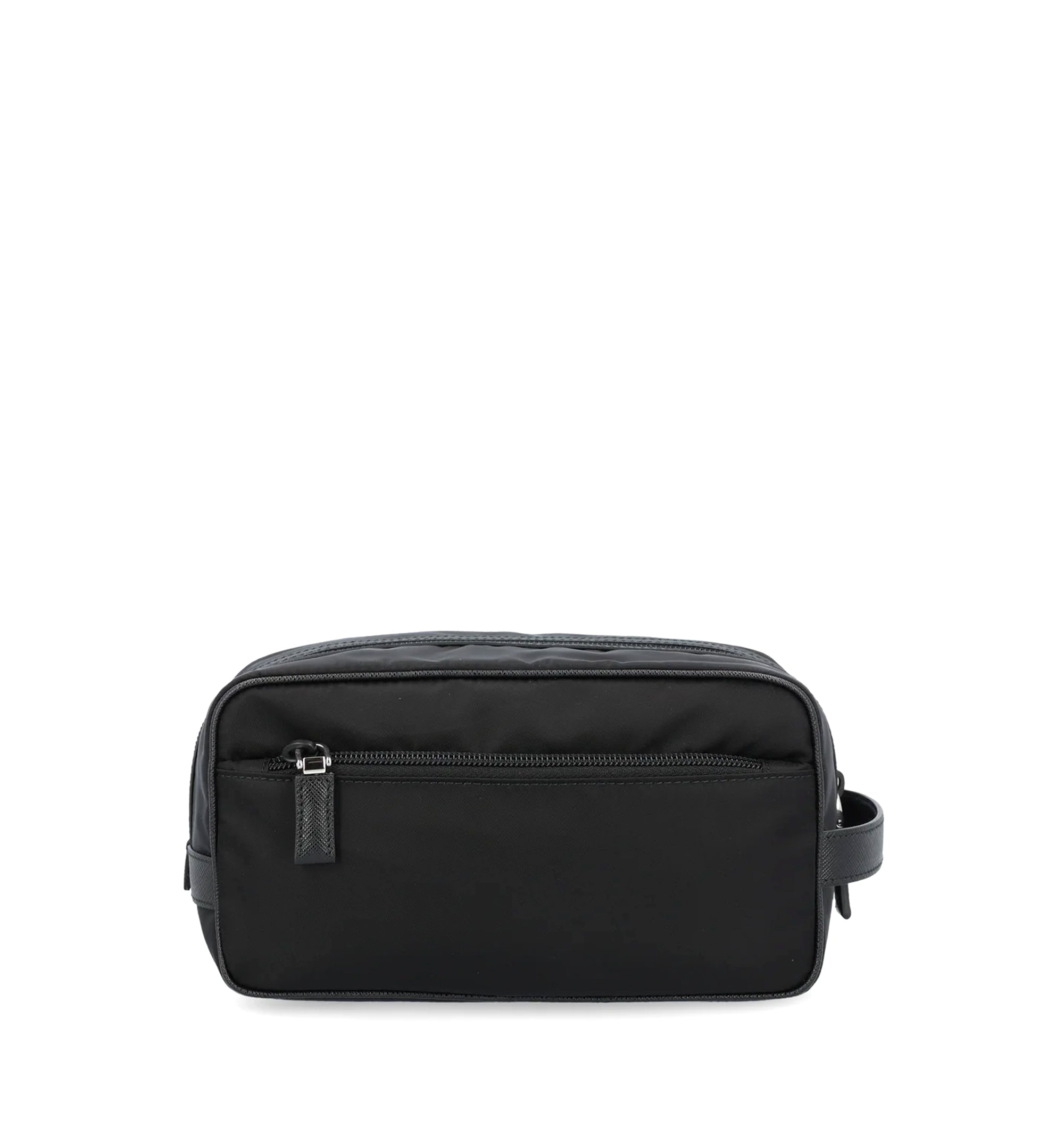 Re-nylon And Saffiano Leather Travel Pouch