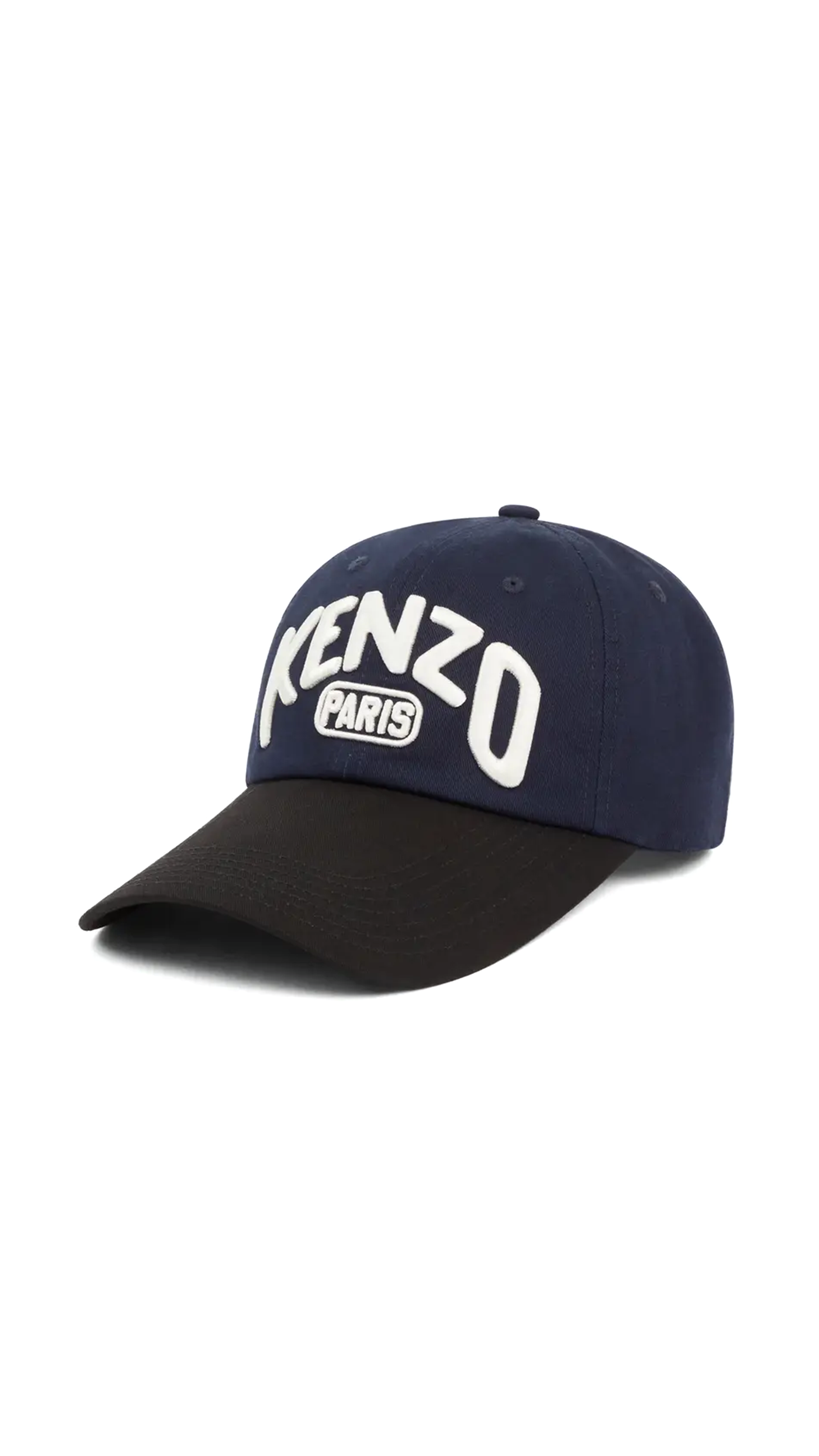 Baseball Cap with Long Visor - Black/Blue/White