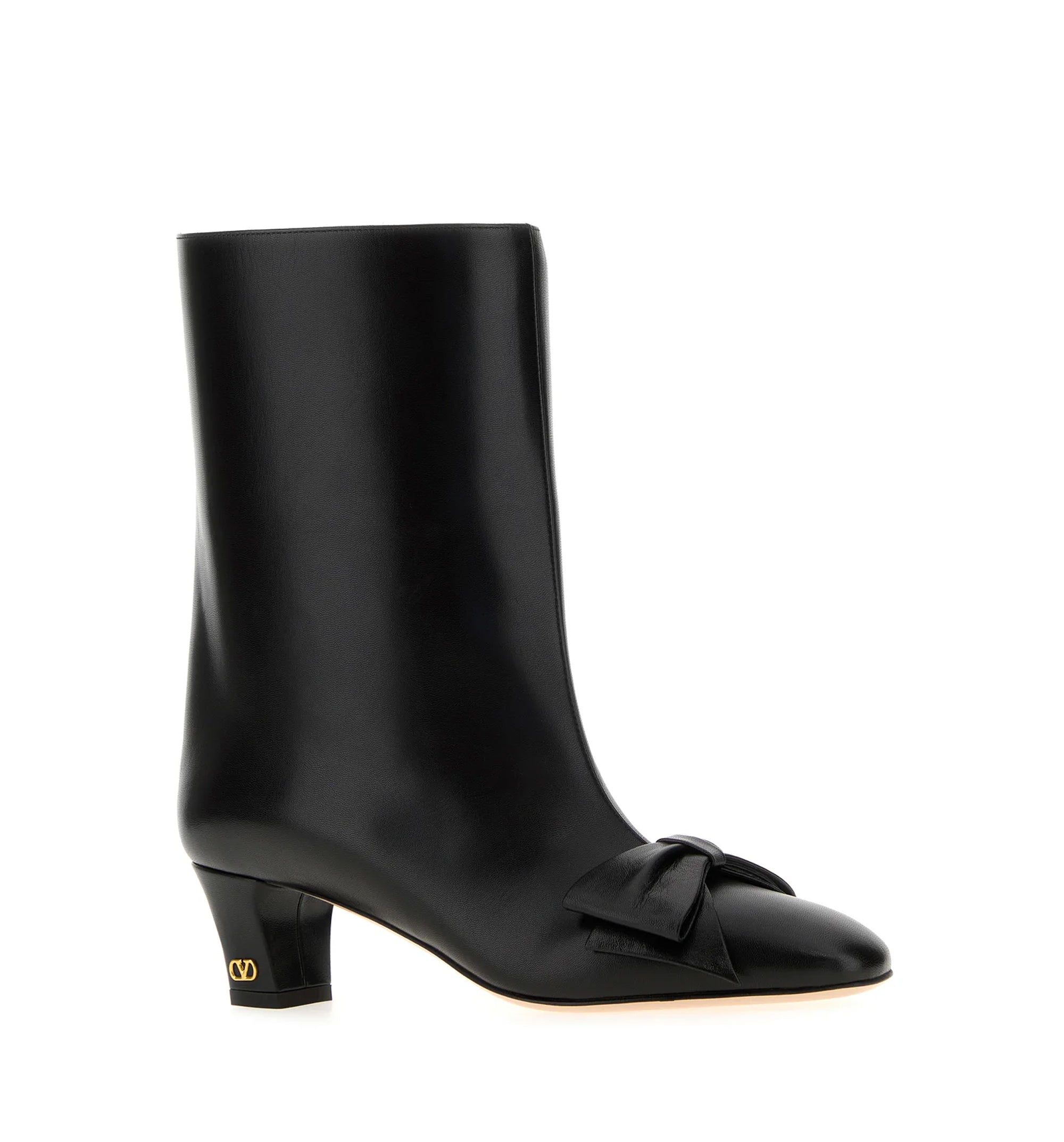 Leather Bowow Ankle Boots
