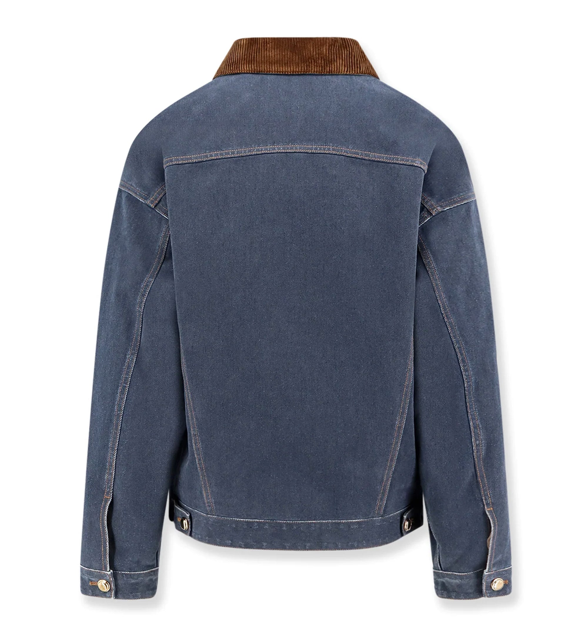 Flocked Denim And Velvet Blouson Jacket