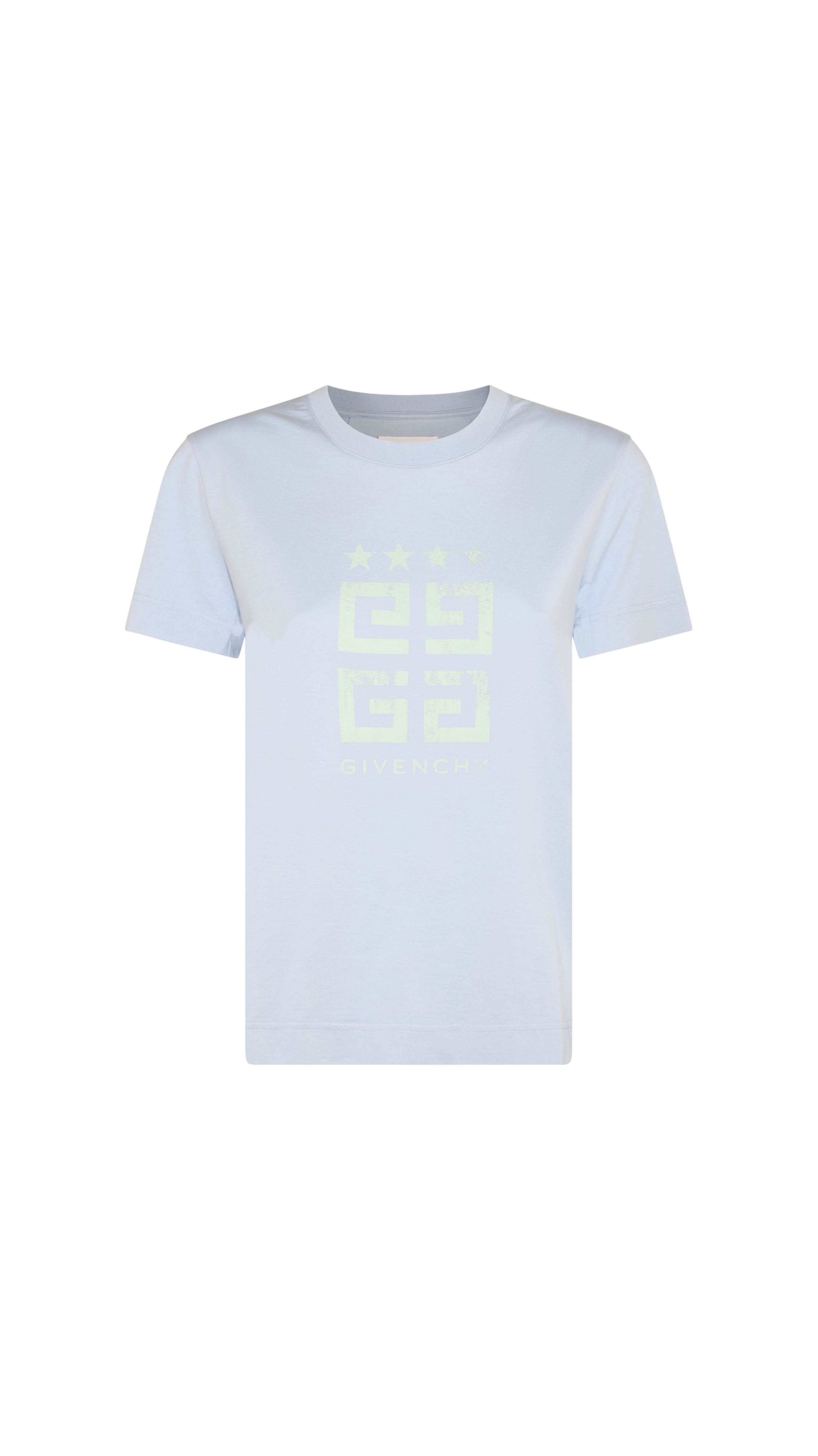 4G Stars Slim Fit T-shirt in Cotton - Pale Blue