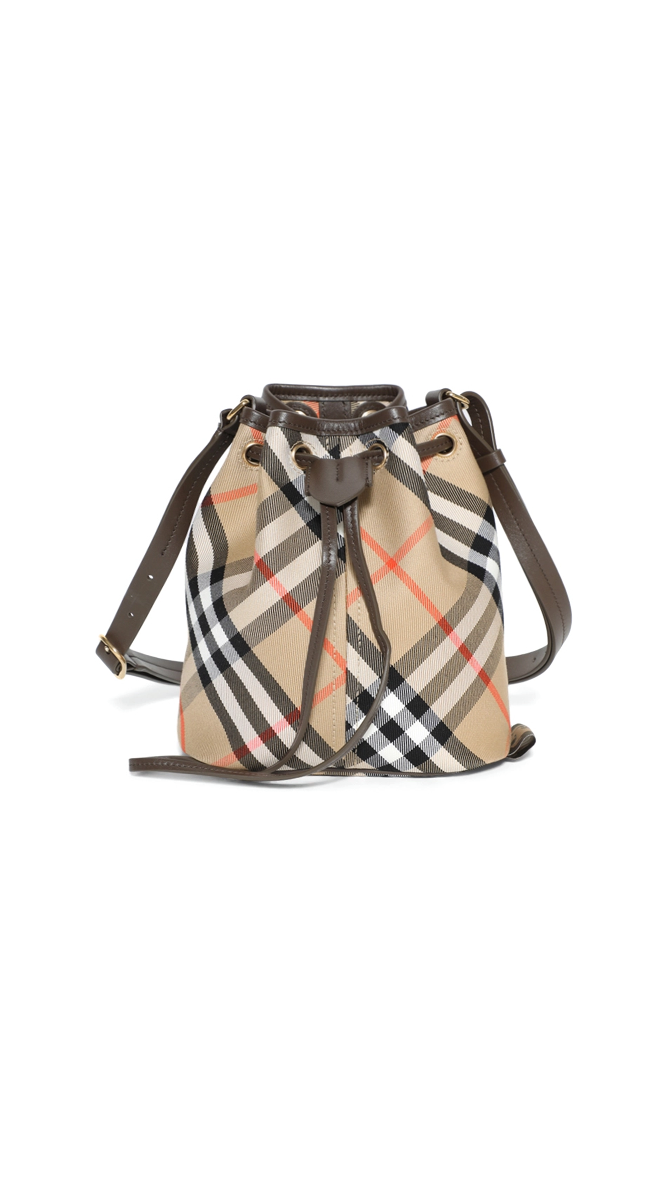 Mini Check Bucket Bag - Sand