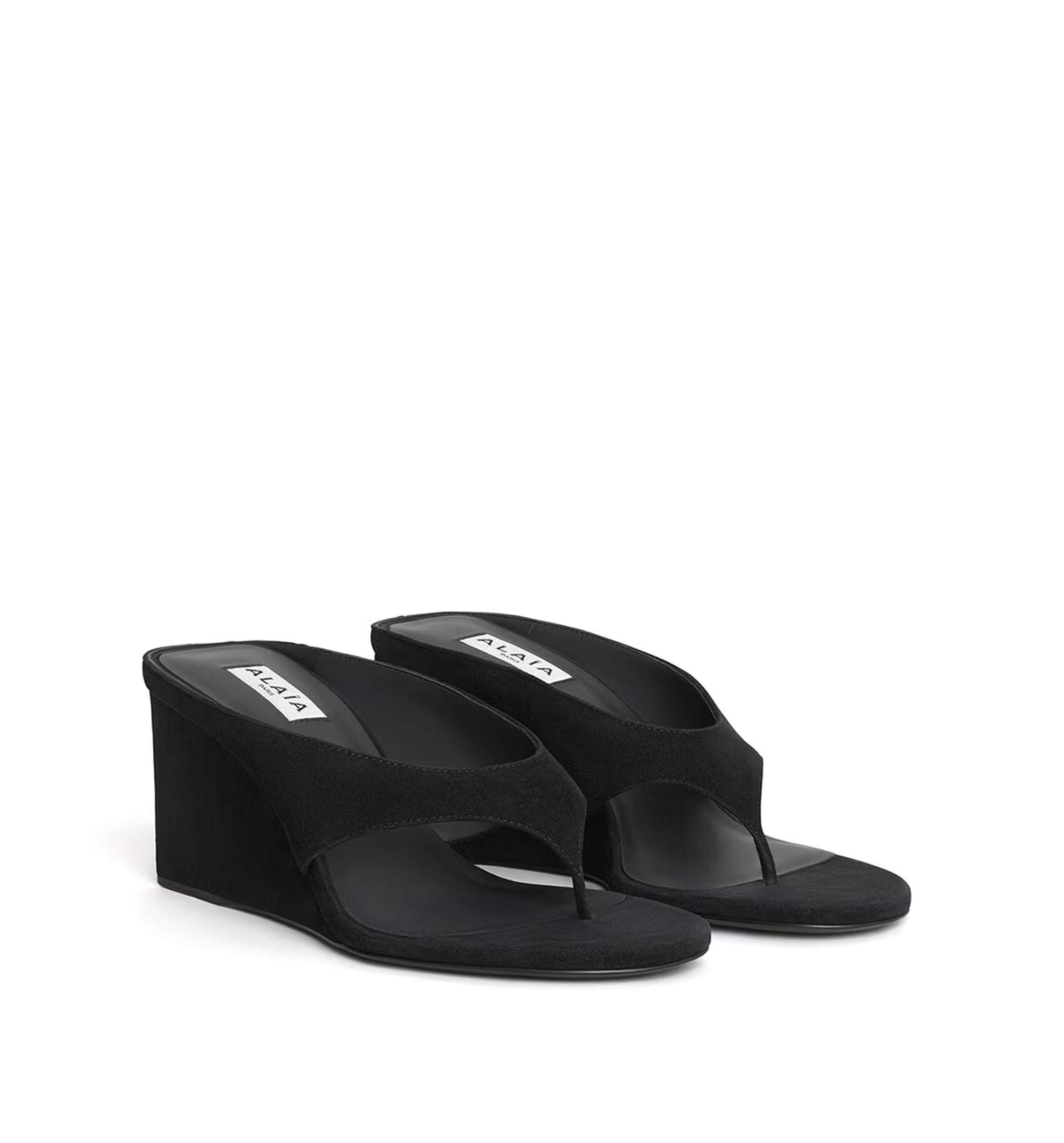 Cube Thong Mules In Suede