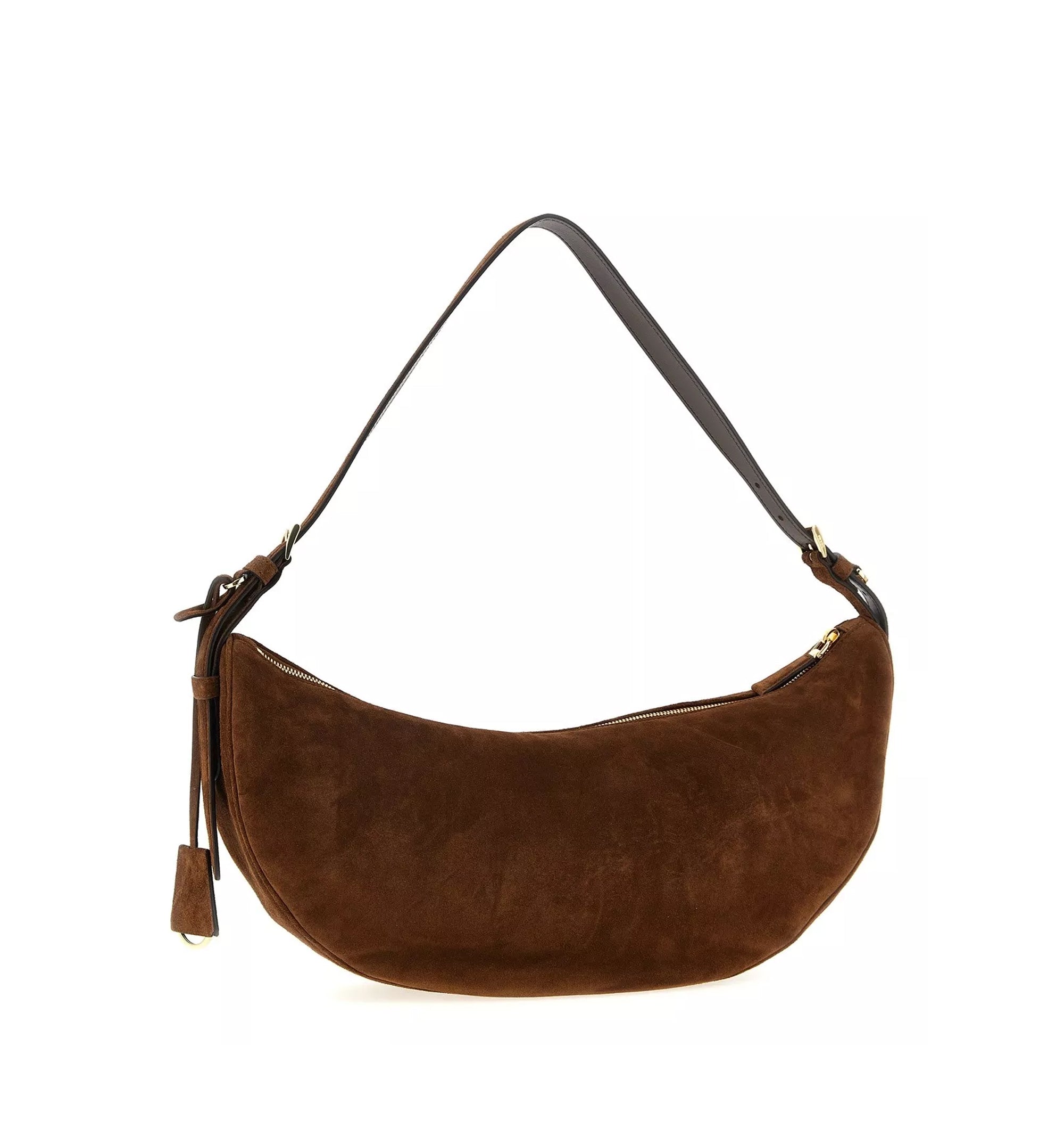 Prada Demi-Lune Large Suede Shoulder Bag