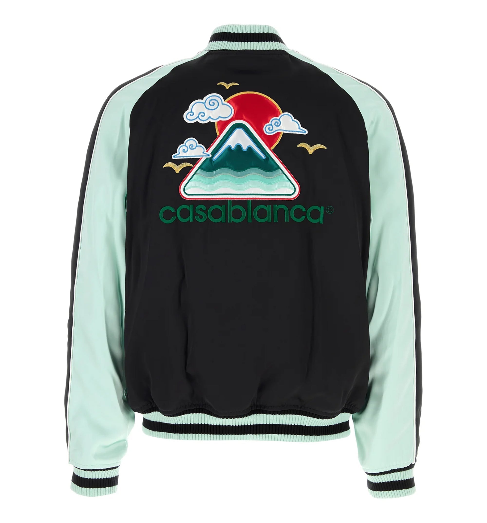 Two-Tone Satin Bomber Jacket