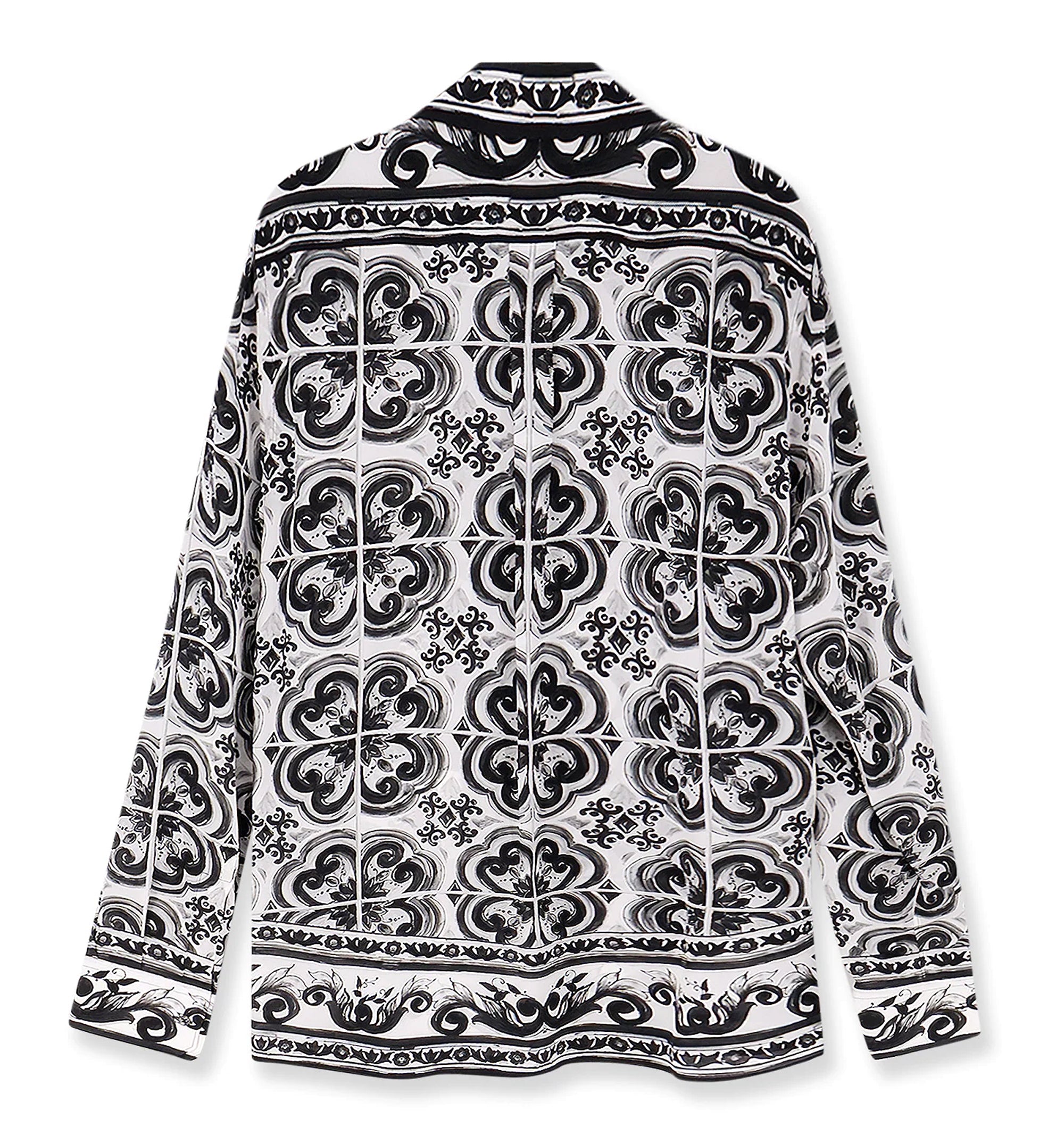 Majolica-Print Crêpe Martini Shirt