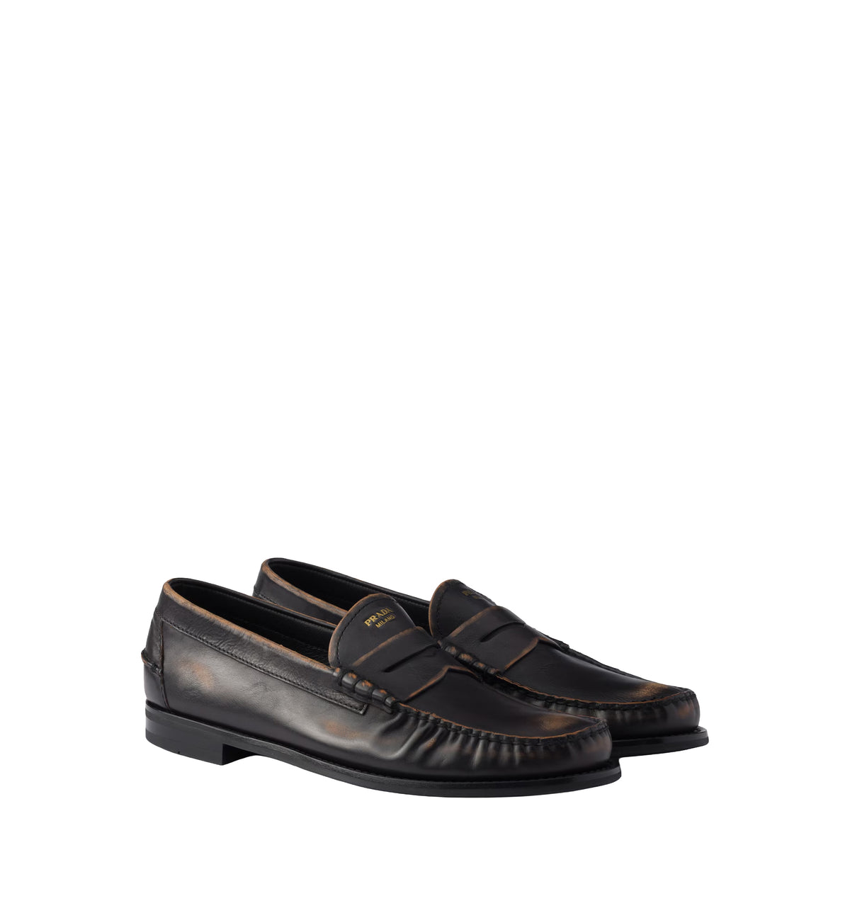 Antiqued Leather Loafers -