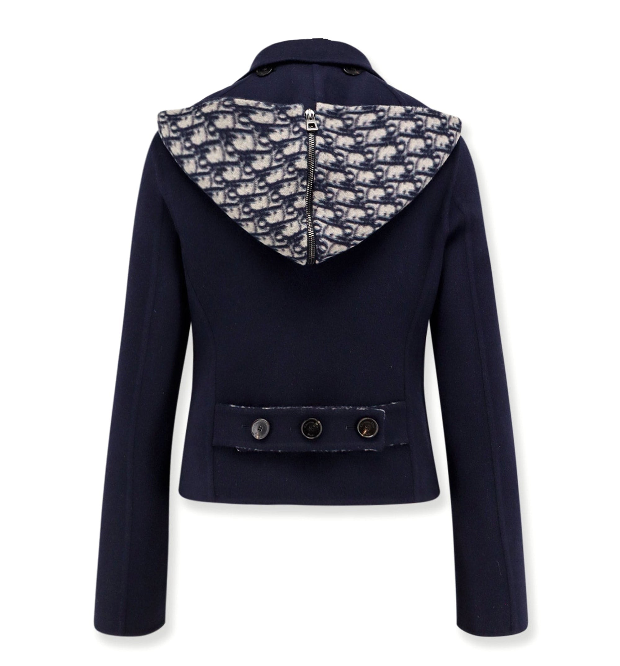 Virgin Wool Hooded Peacoat