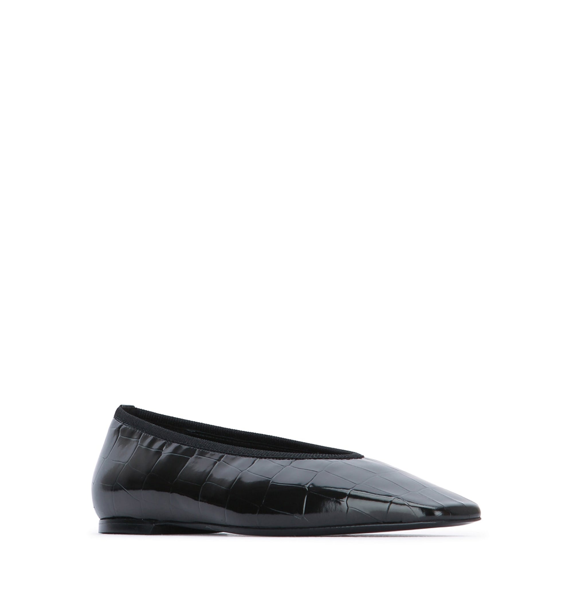 Minimalist Croco-Embossed Ballerinas