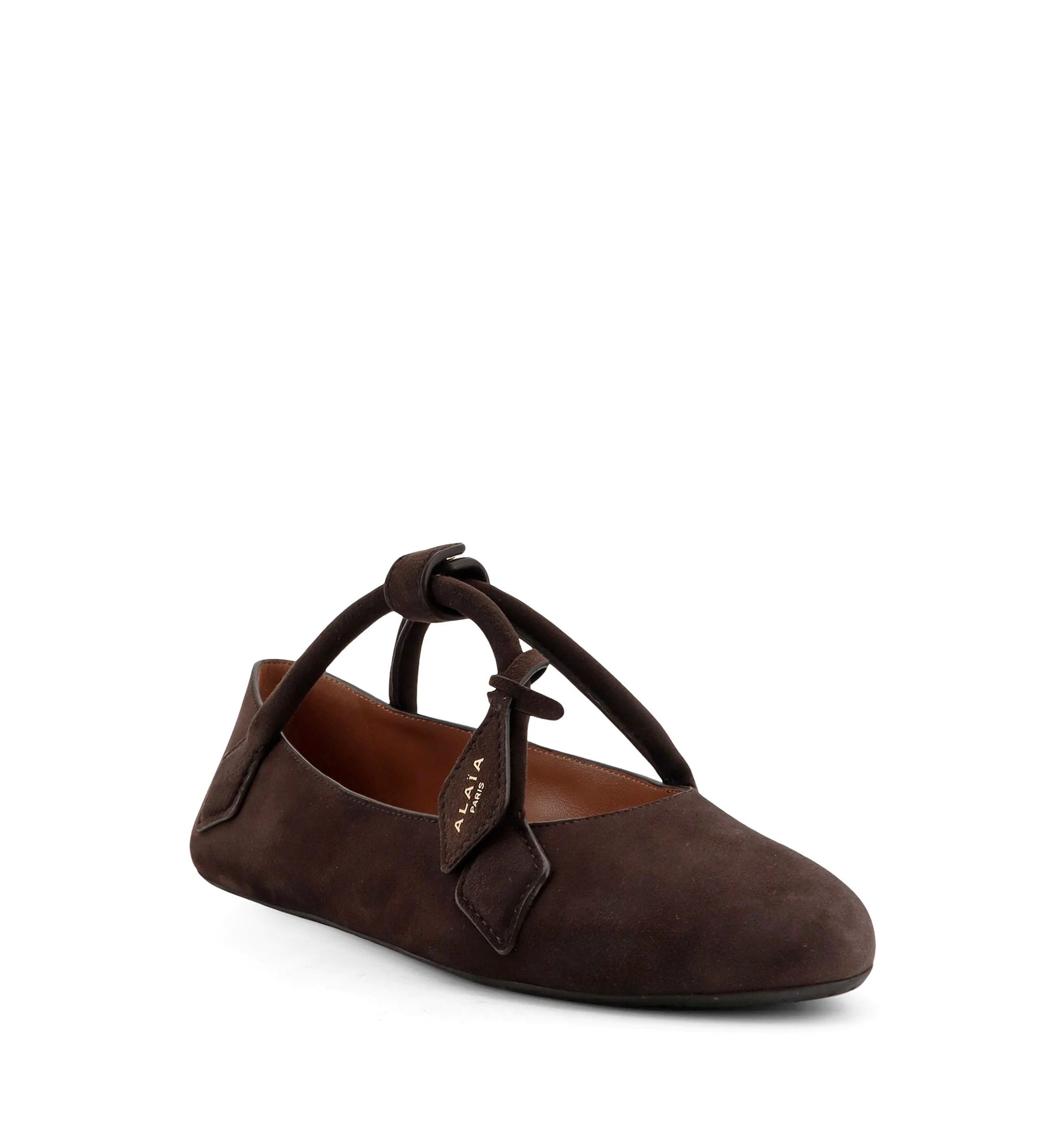 Le Teckel Ballet Flats In Suede Goatskin