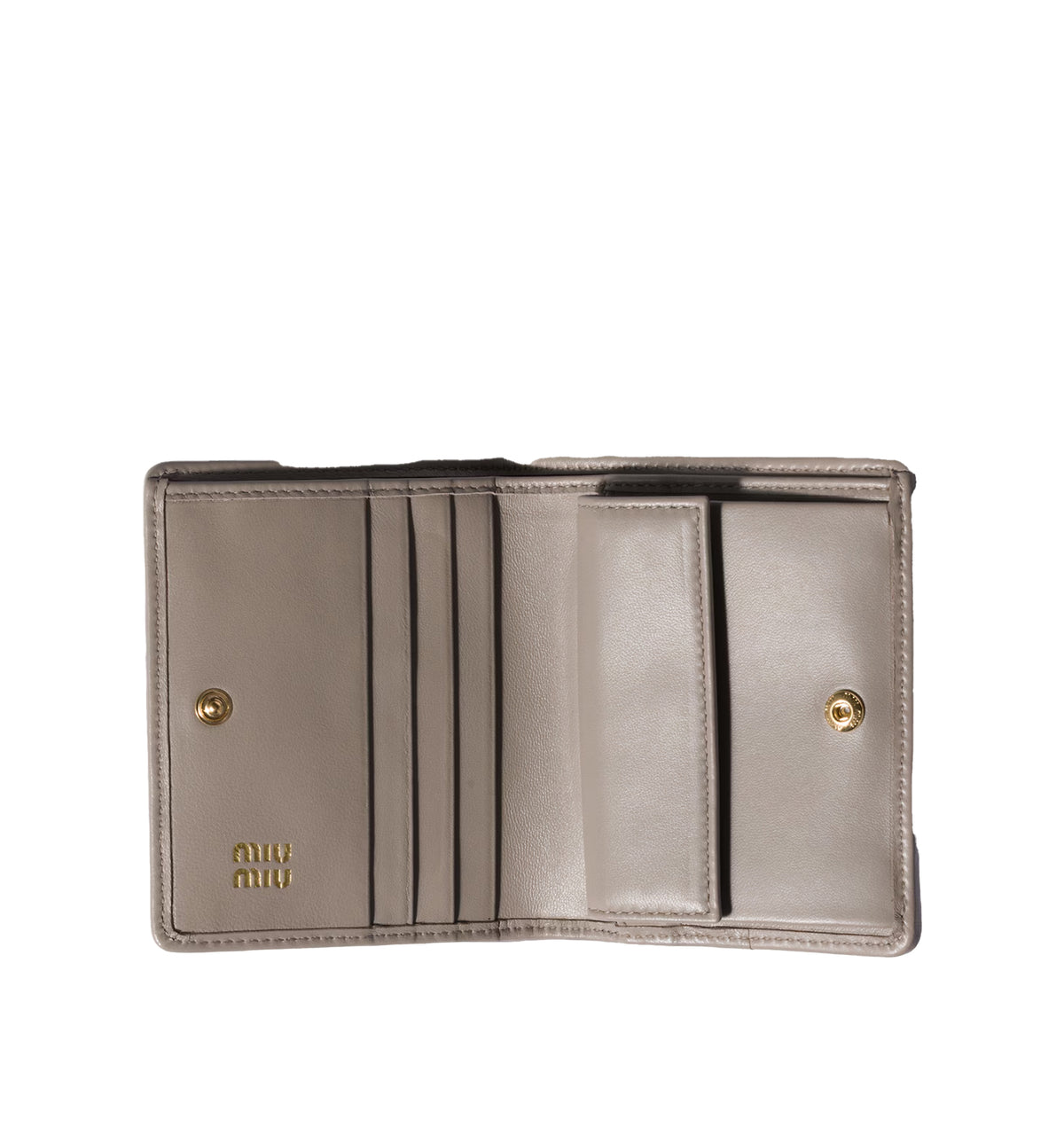 Small matelassé nappa leather wallet