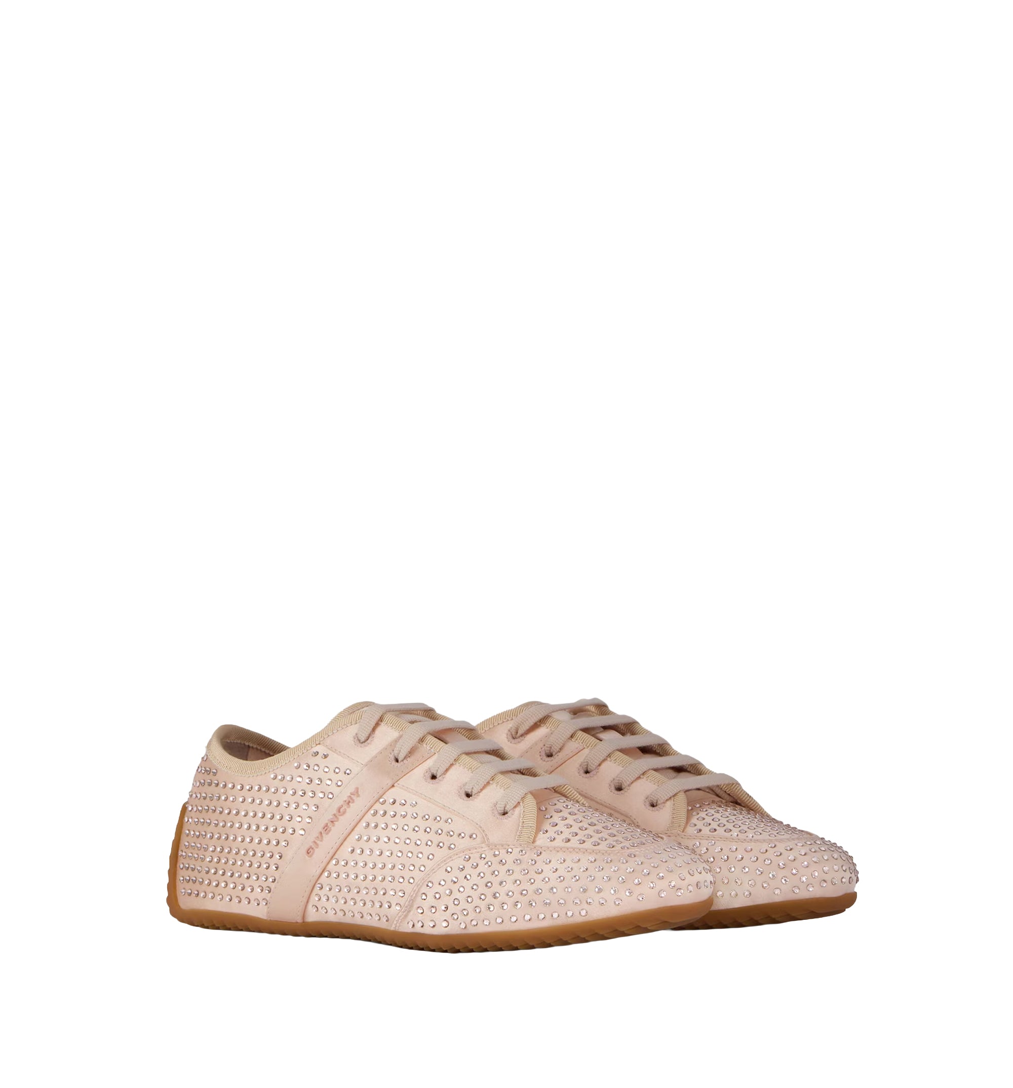 Slim Sneakers In Satin With Strass