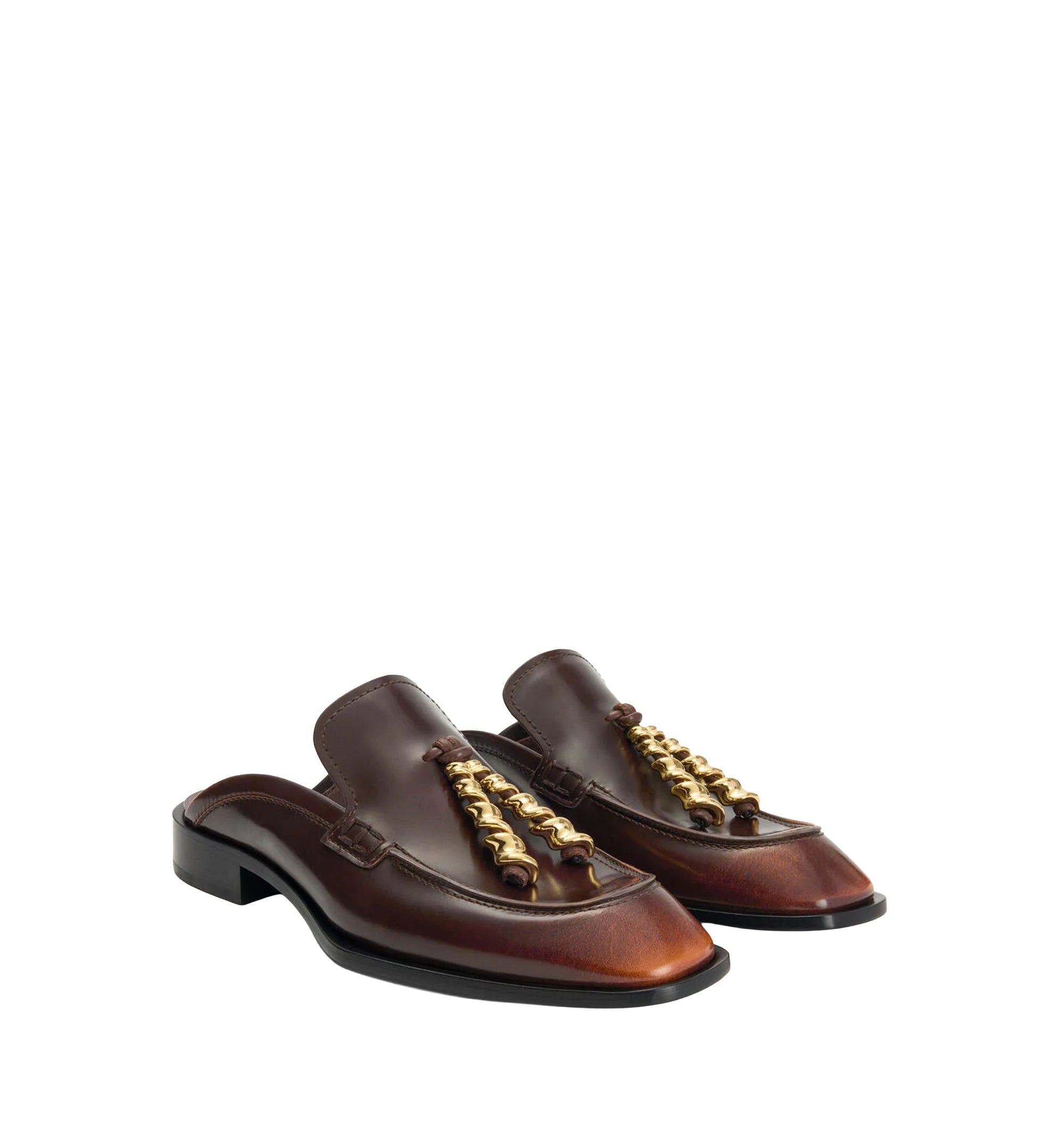 Edge Loafer Mule In Brushed-Off Calfskin