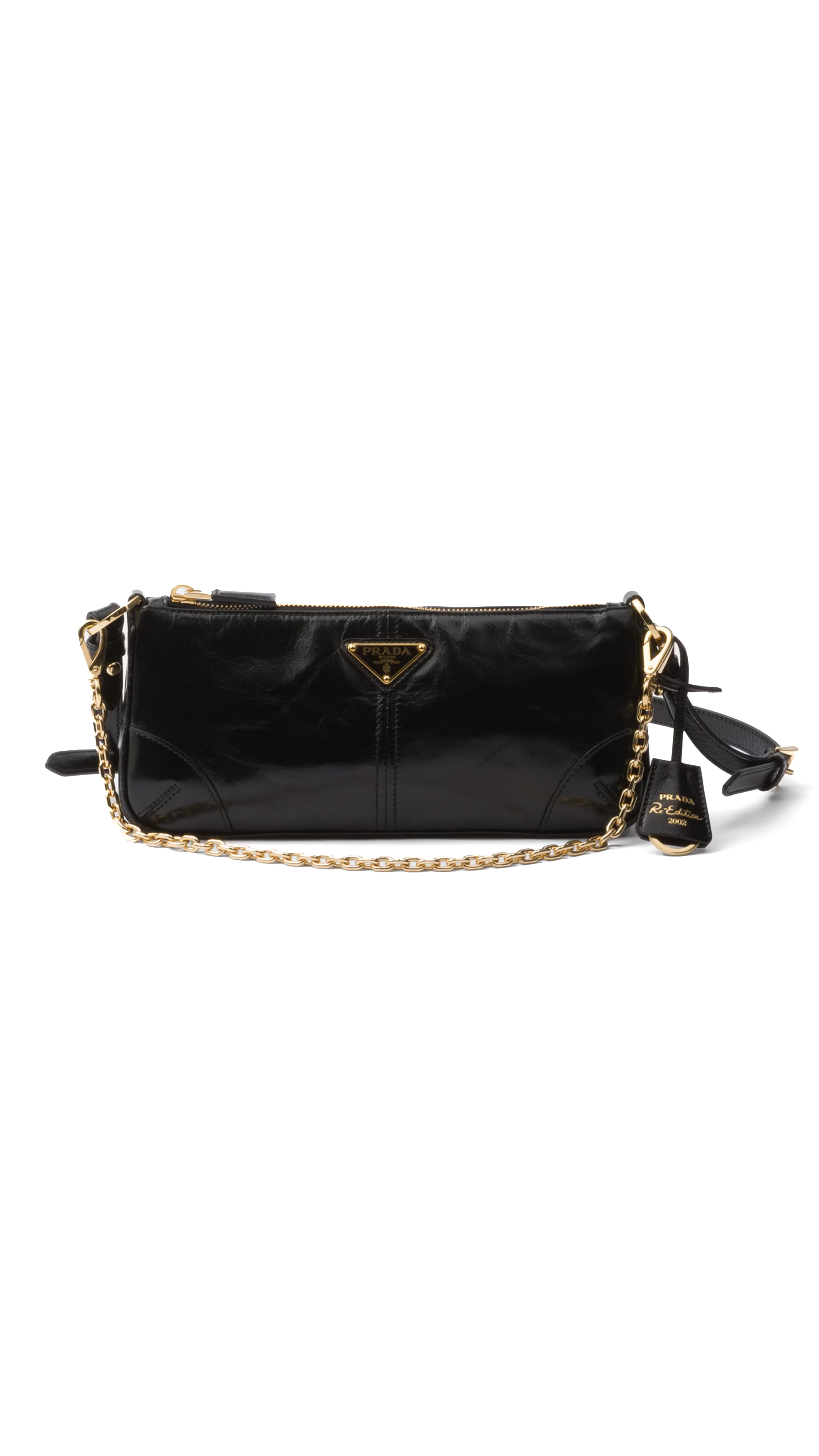 Re-Edition 2002 Medium Leather Shoulder Bag - Black