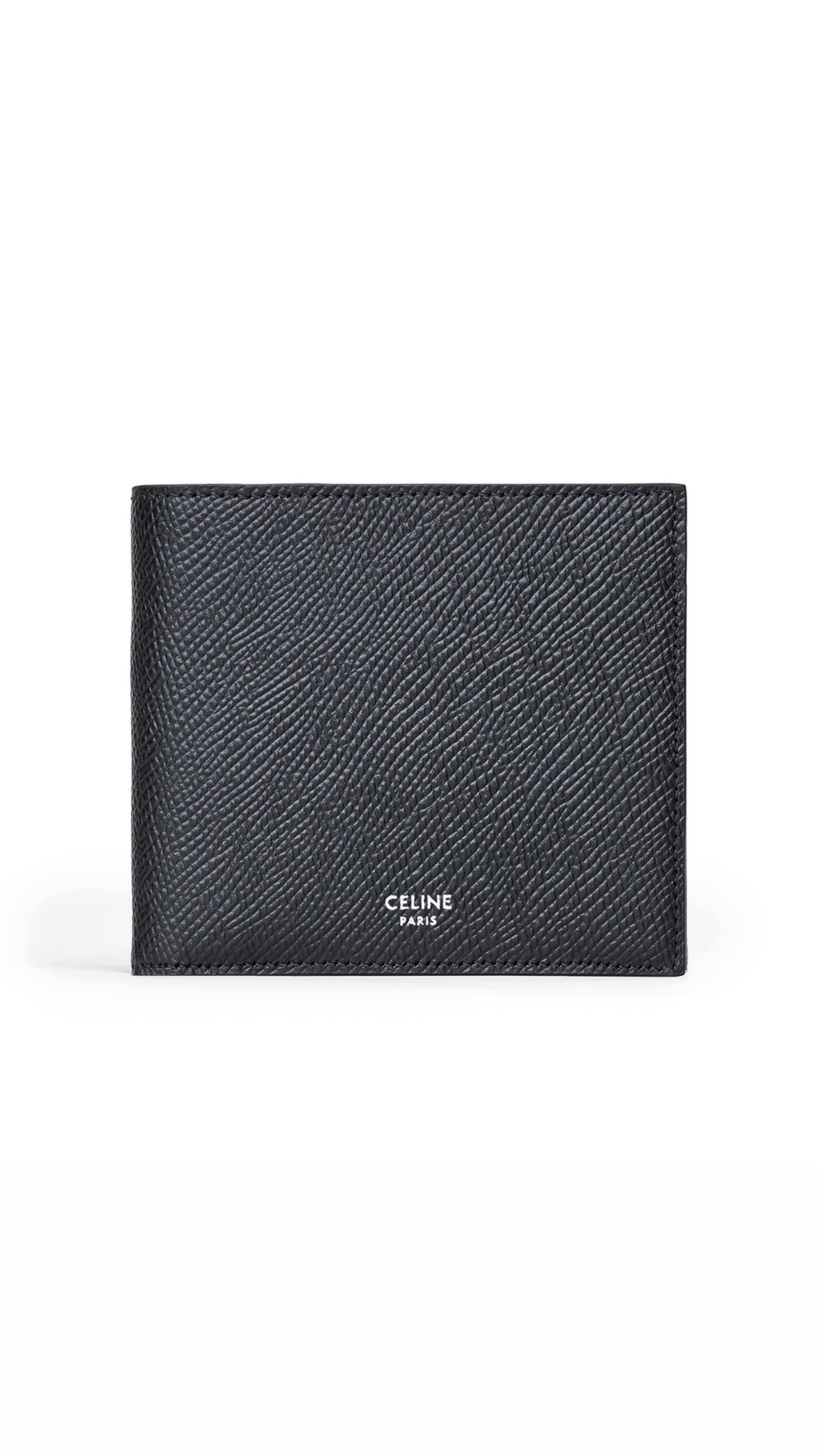 Bi-fold Wallet with Coin Compartment in grained calfskin