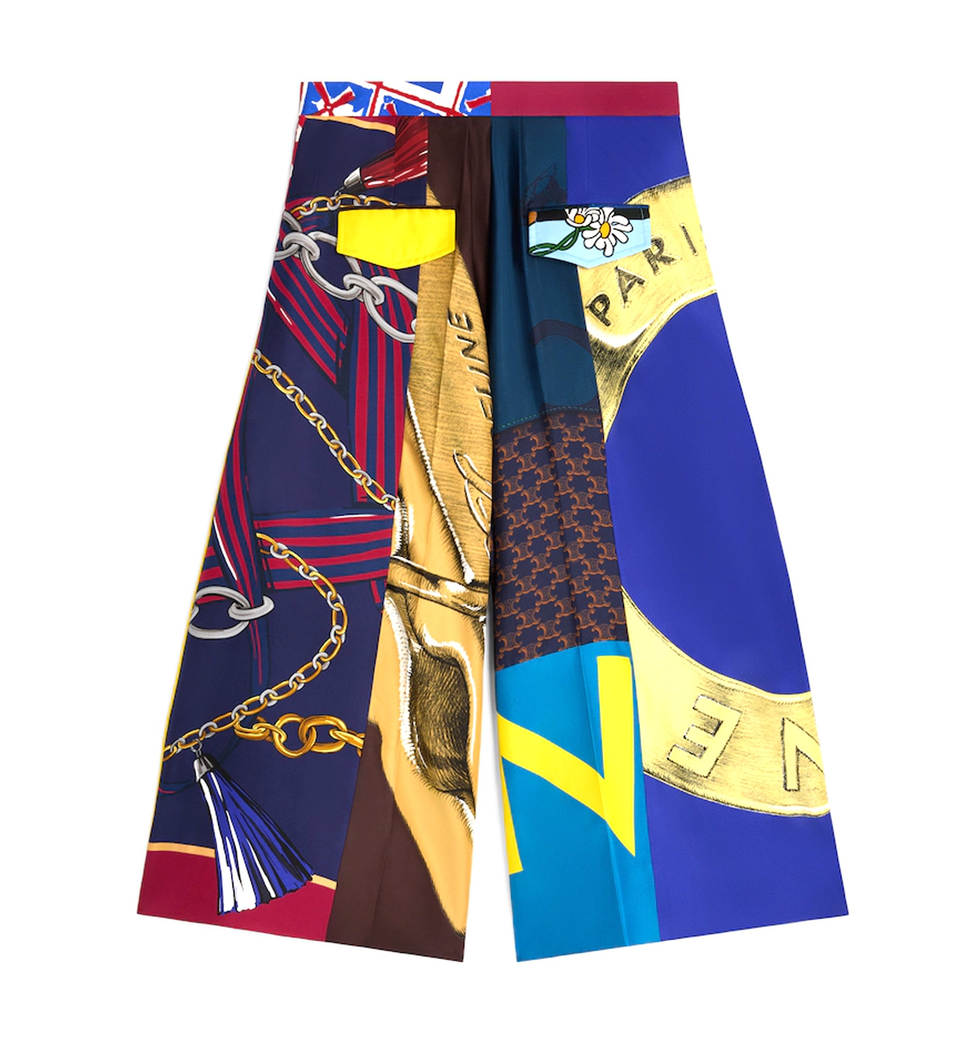 Cropped Trousers In Silk Twill
