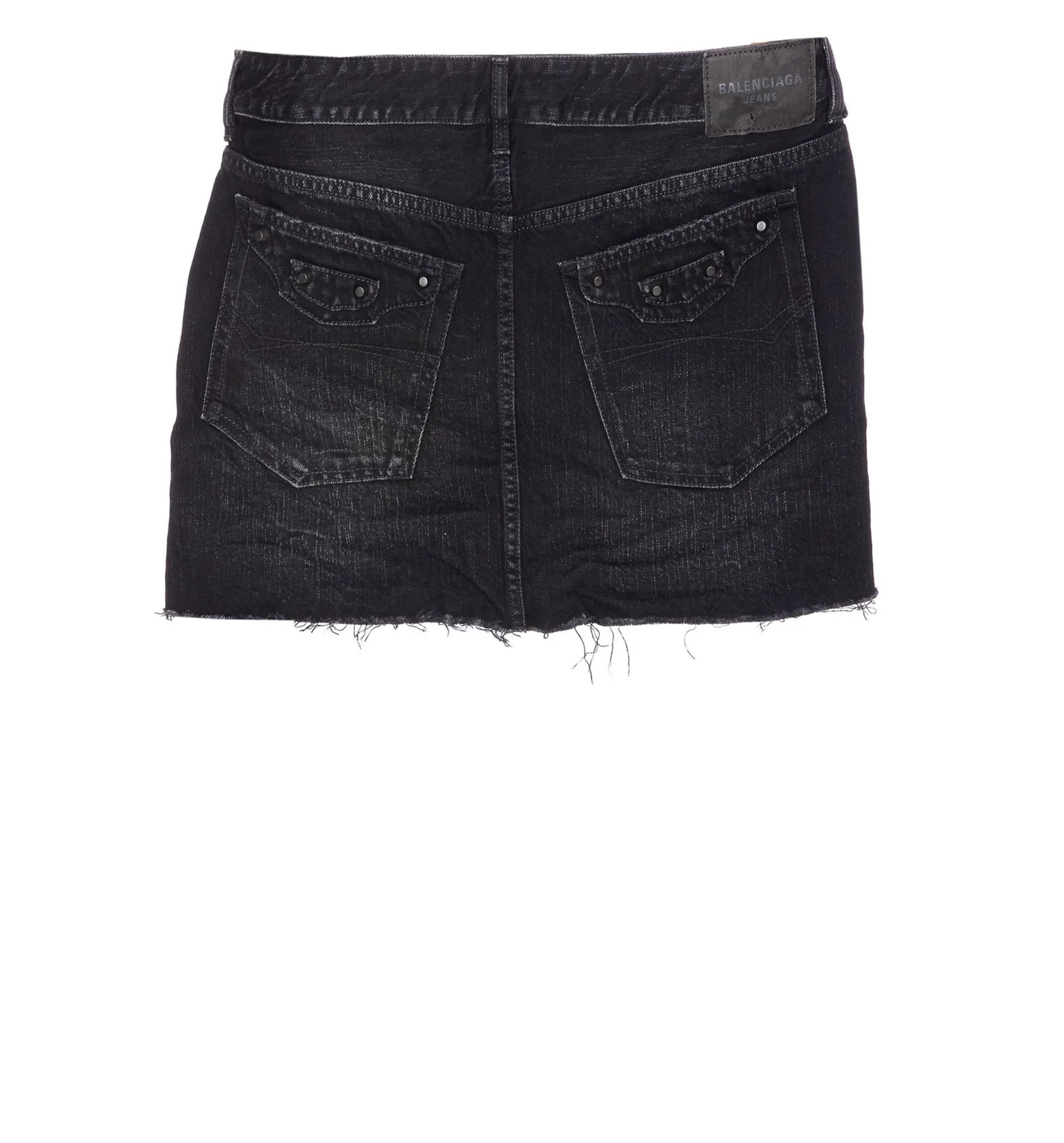 Frayed Edge Denim Mini Skirt