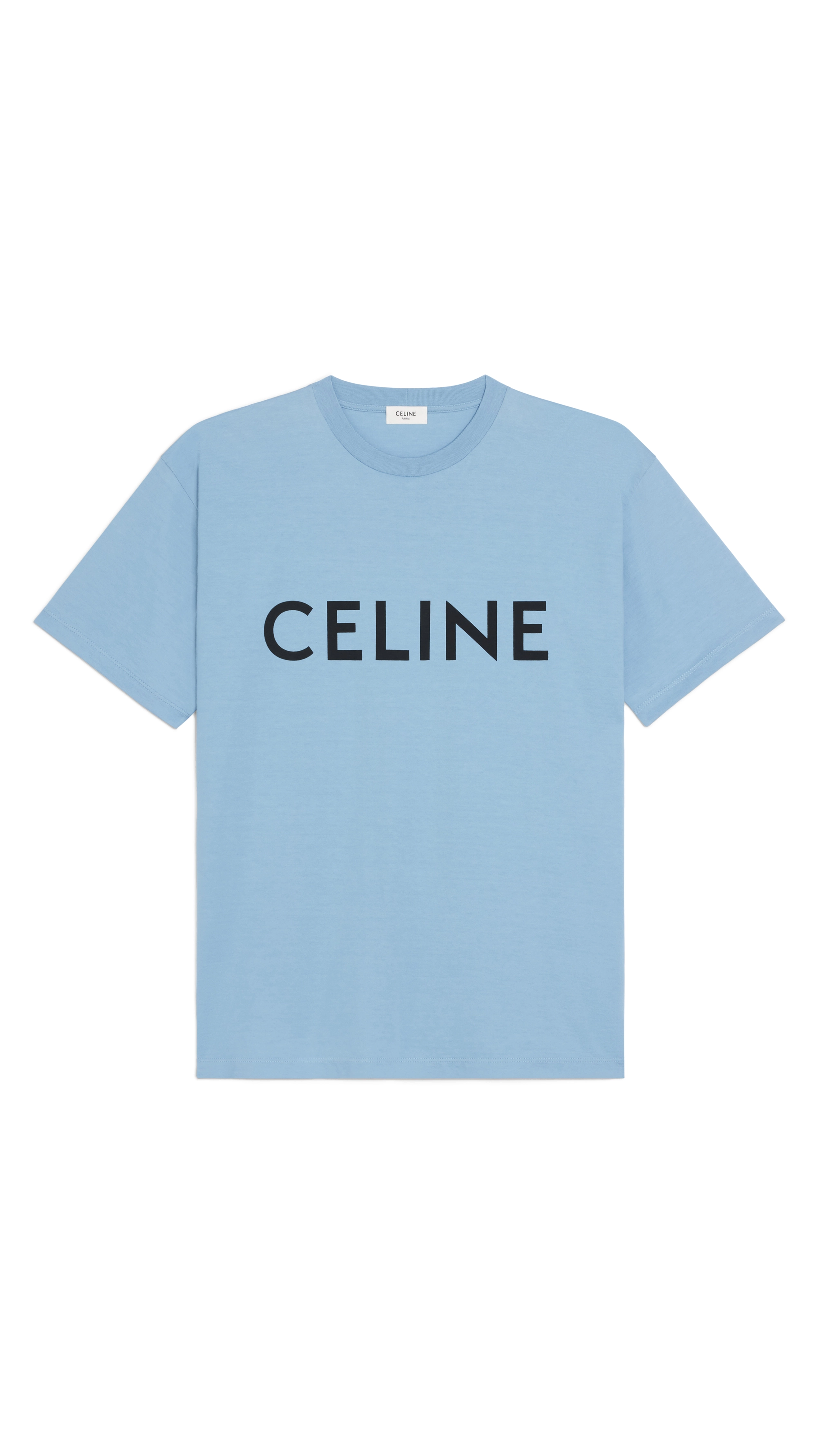 Loose T-shirt in Cotton Jersey - Blue Washed/Black