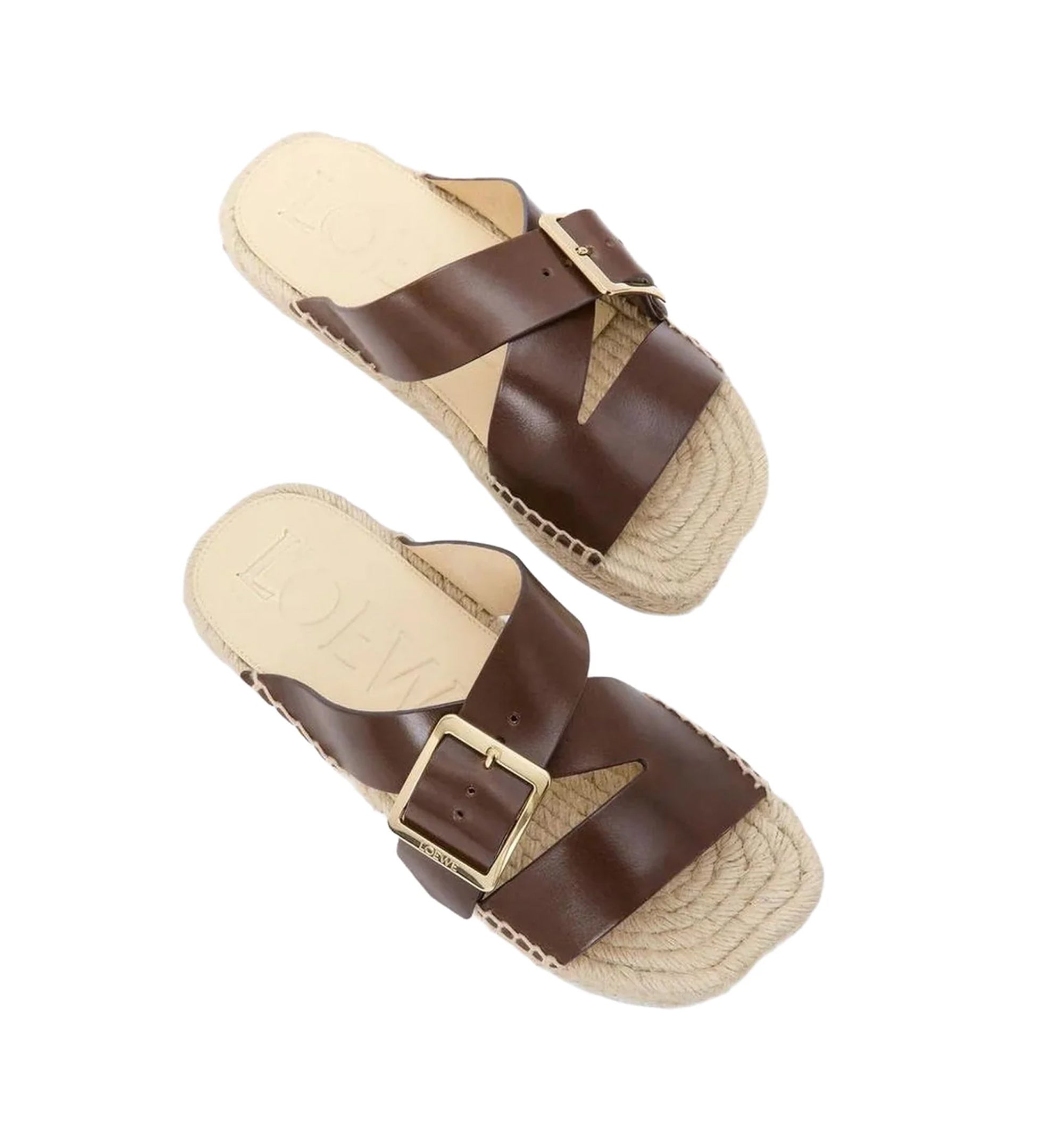 Petal Espadrille Slide In Vegetable-Tanned Calfskin