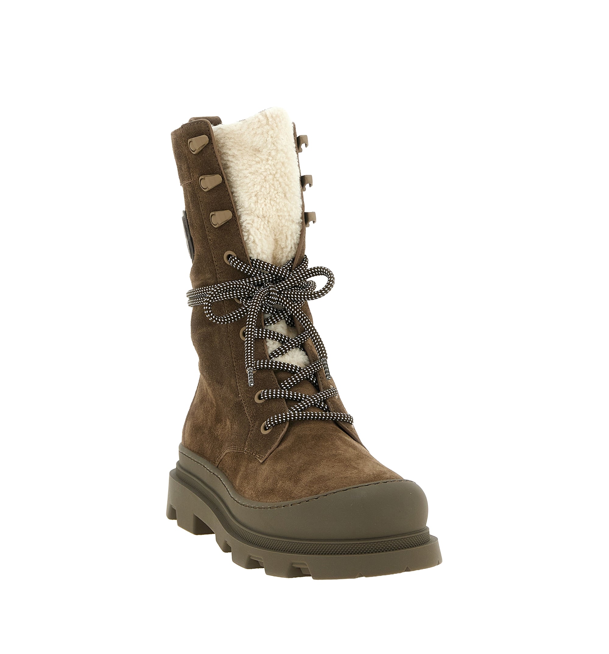 Vera High Suede & Shearling Lace-Up Boots