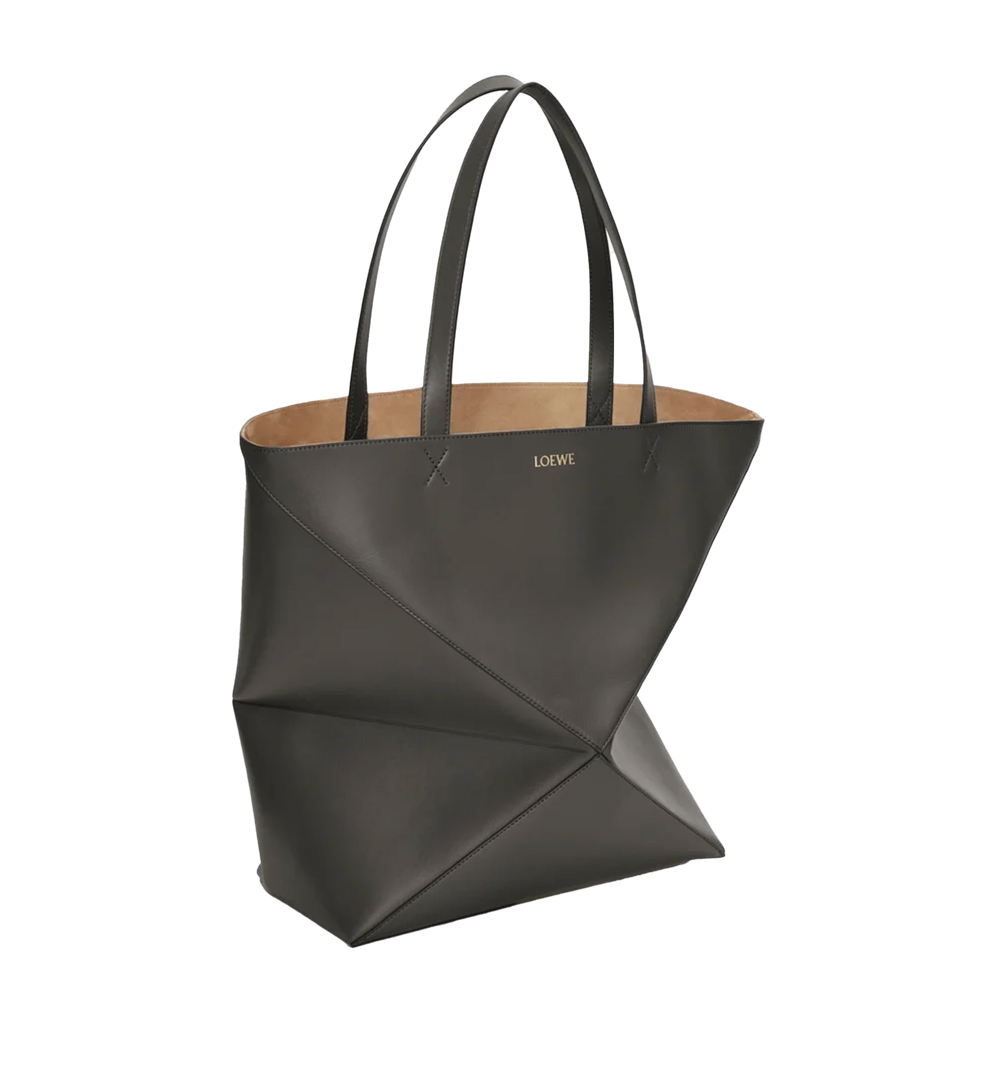 XL Puzzle Fold Tote In Shiny Calfskin