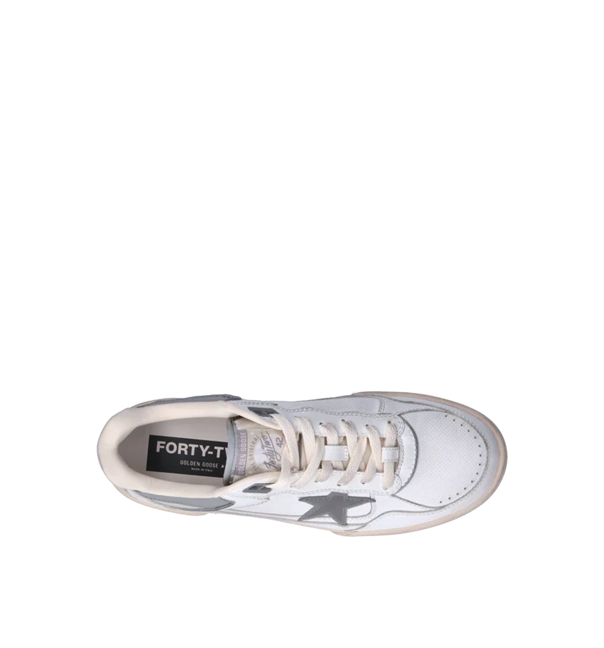 Forty2 With Grey Star And White Leather Heel Tab