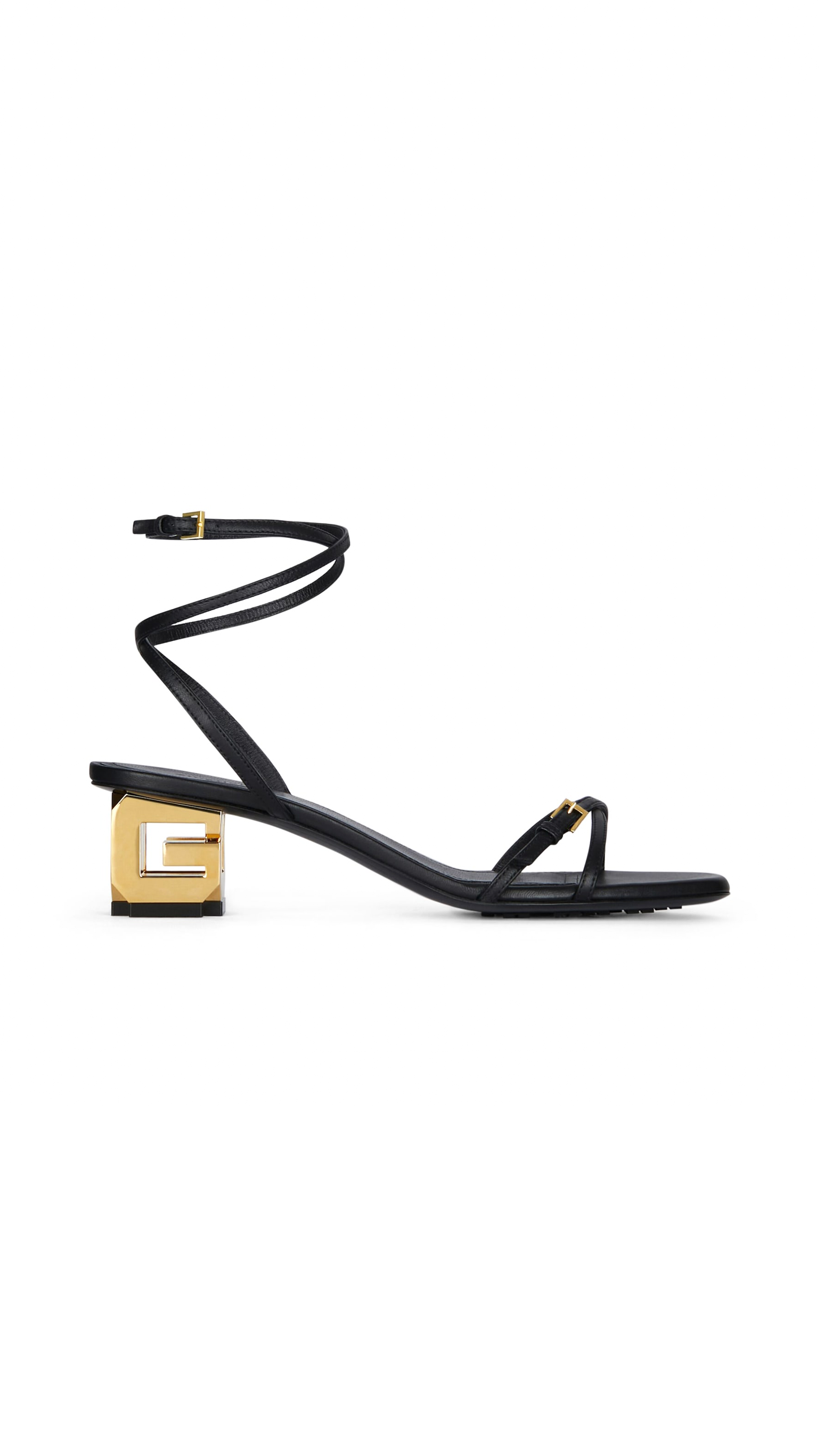 G Cube Sandals in Leather - Black