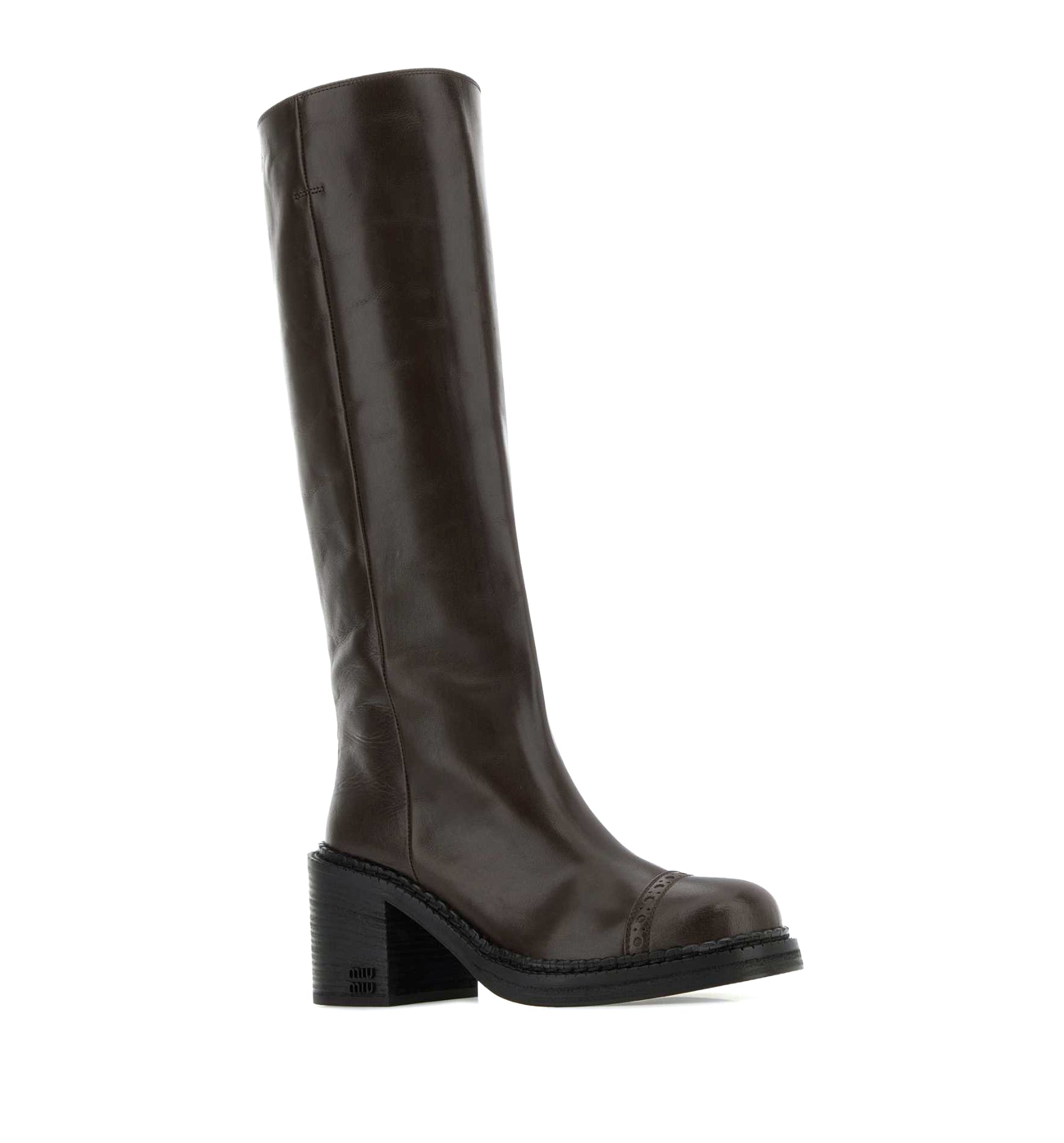 Leather Knee-High Boots