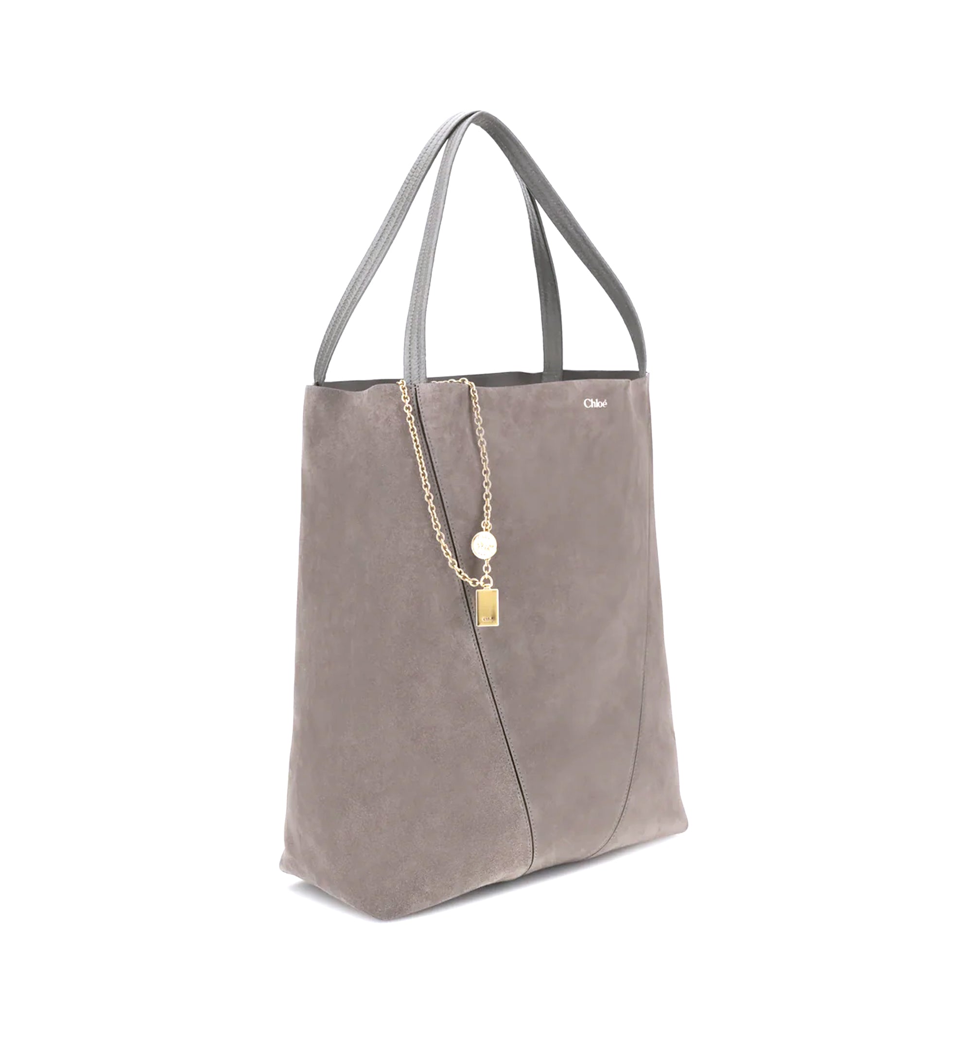 Large Chloé Spin Tote Bag In Suede Leather