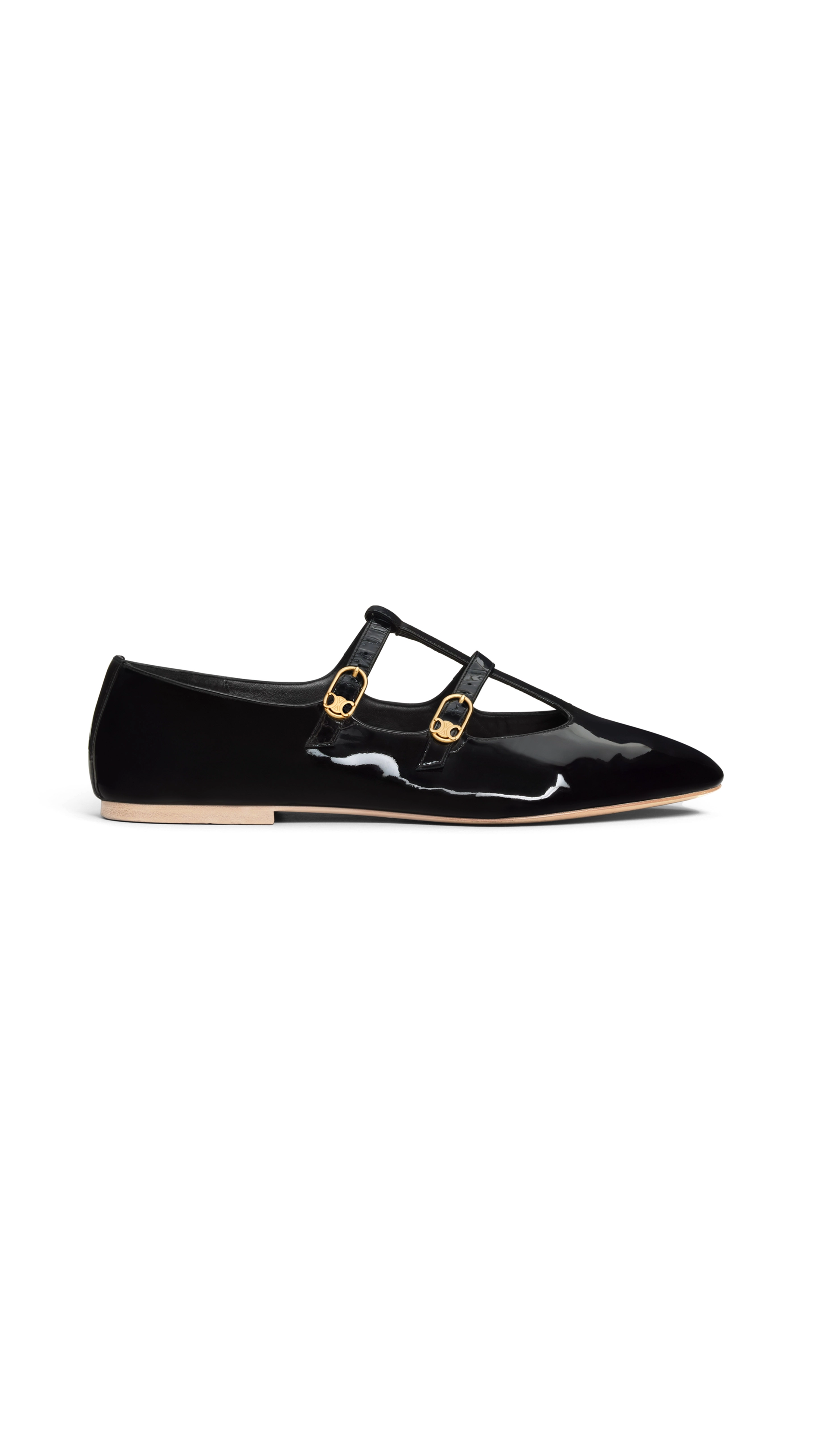 Les Ballerines Celine Babies in Patent Calfskin - Black