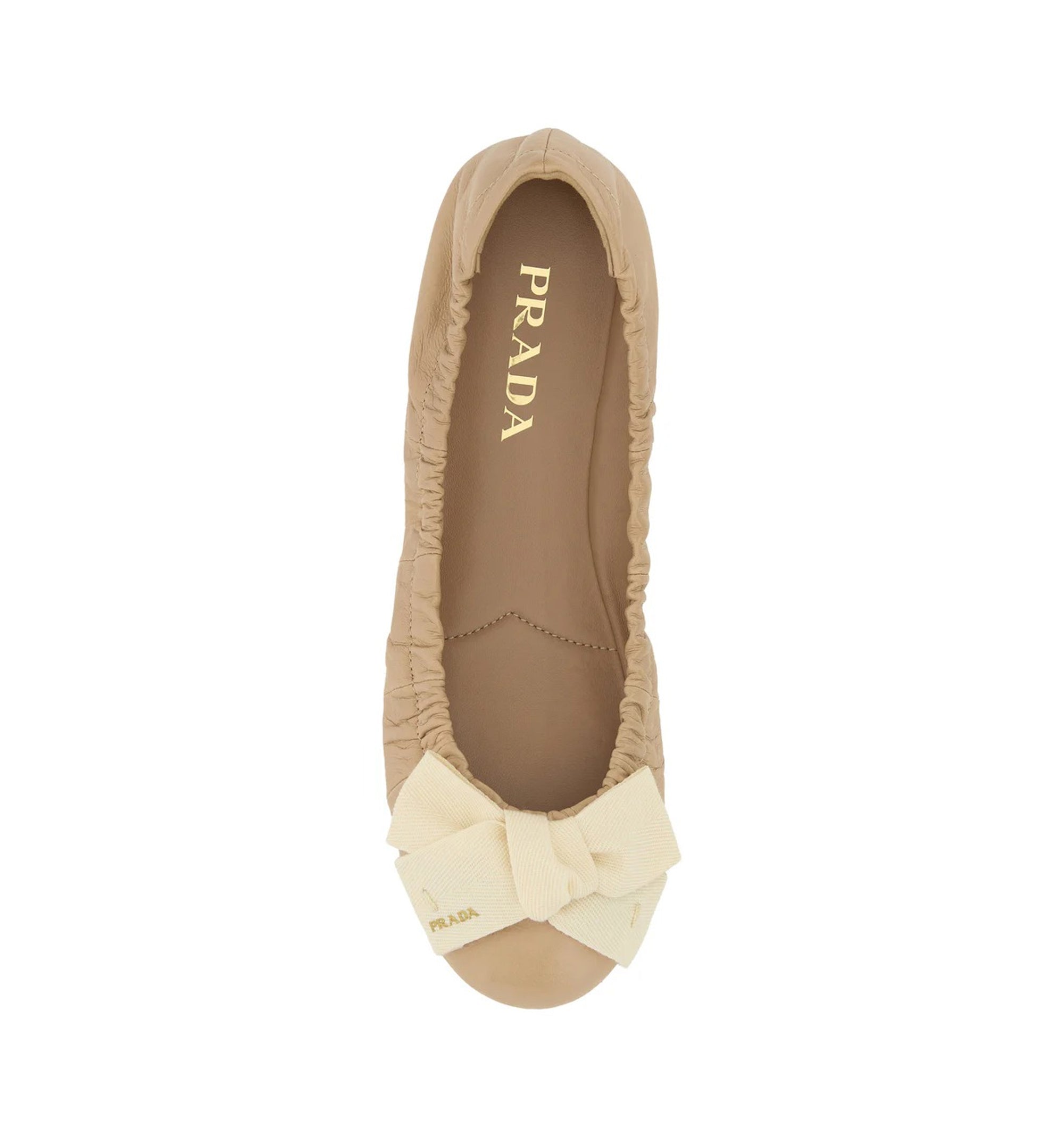 Leather Ballets Flat With Bow