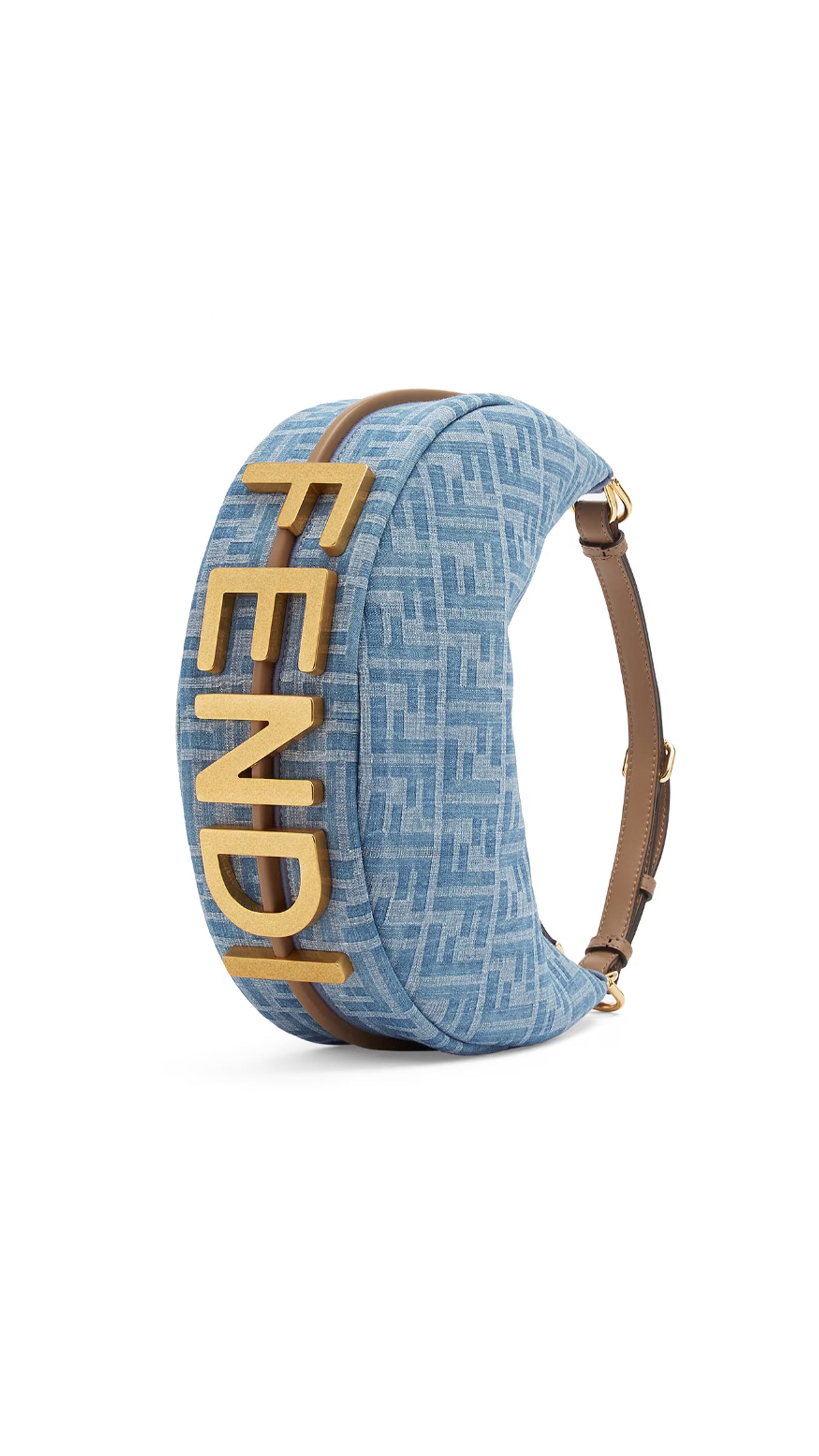 FF Small Fendigraphy Bag in Denim - Blue