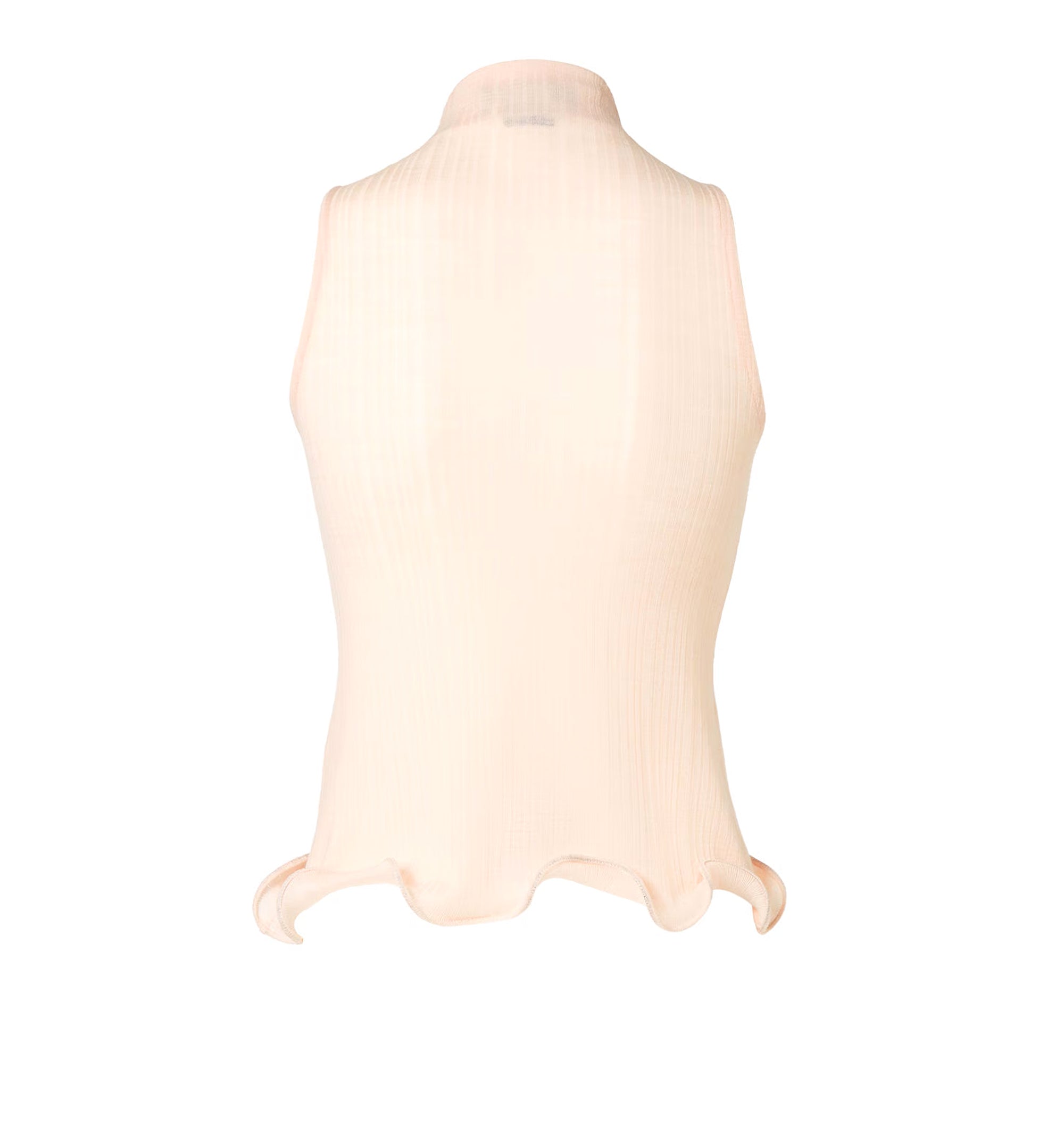 Ribbed Knit Cotton Top with Ruffles