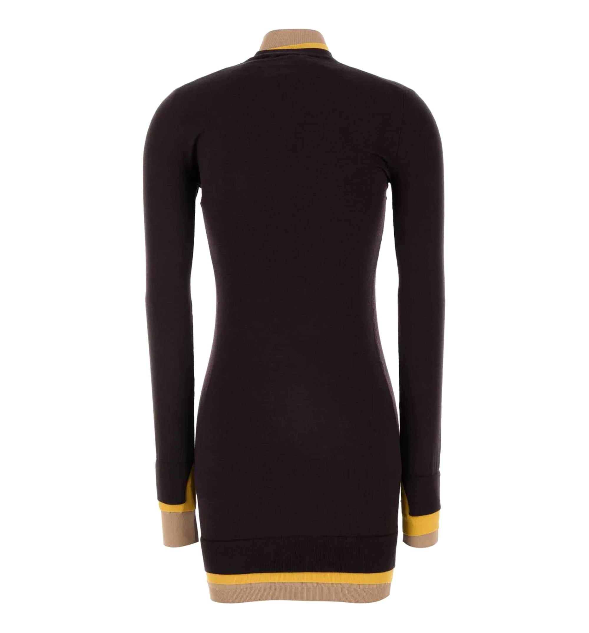 Fendi Logo Embroidered High-Neck Knitted Dress