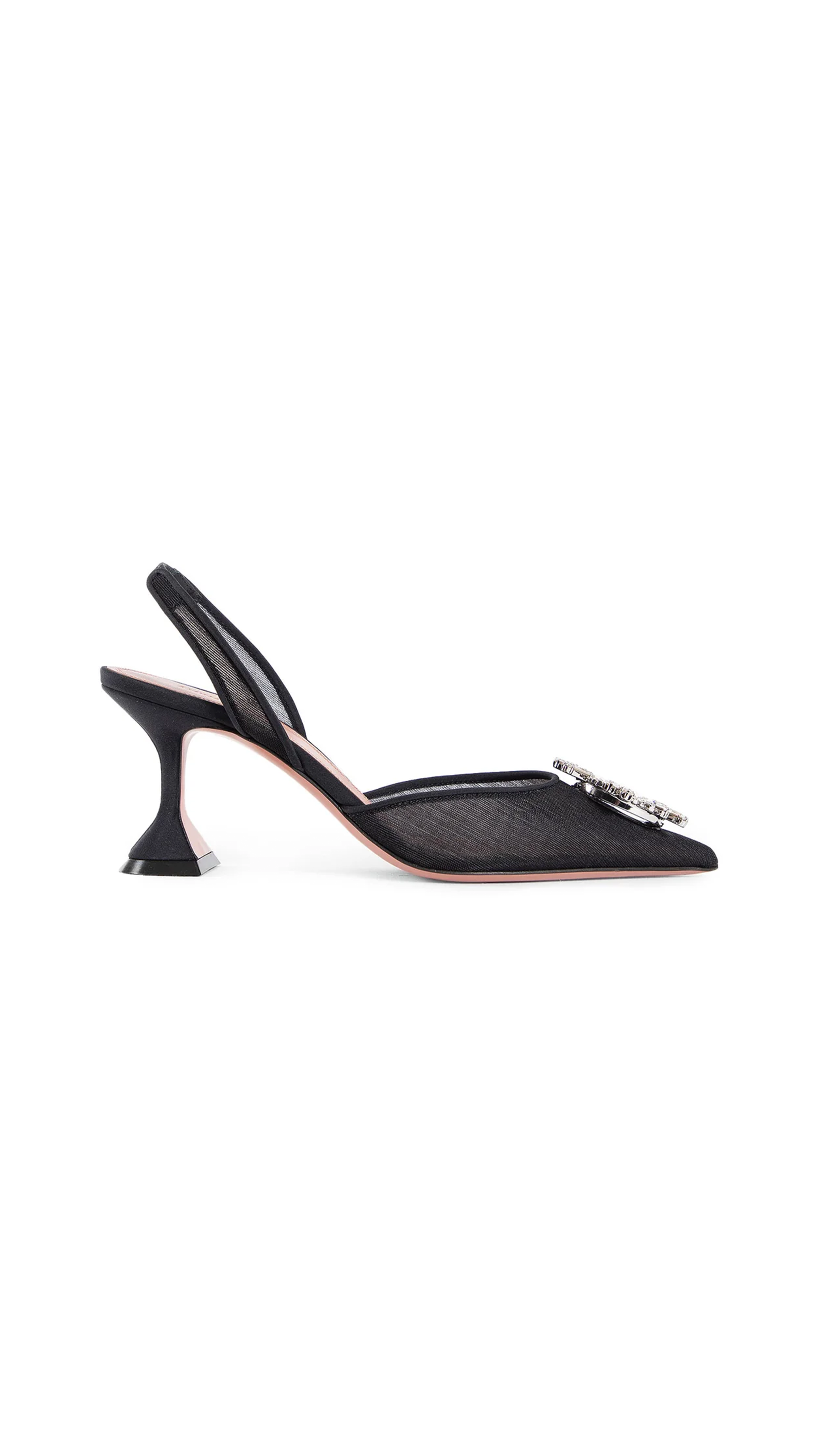 Begum Mesh Low Slingback - Black