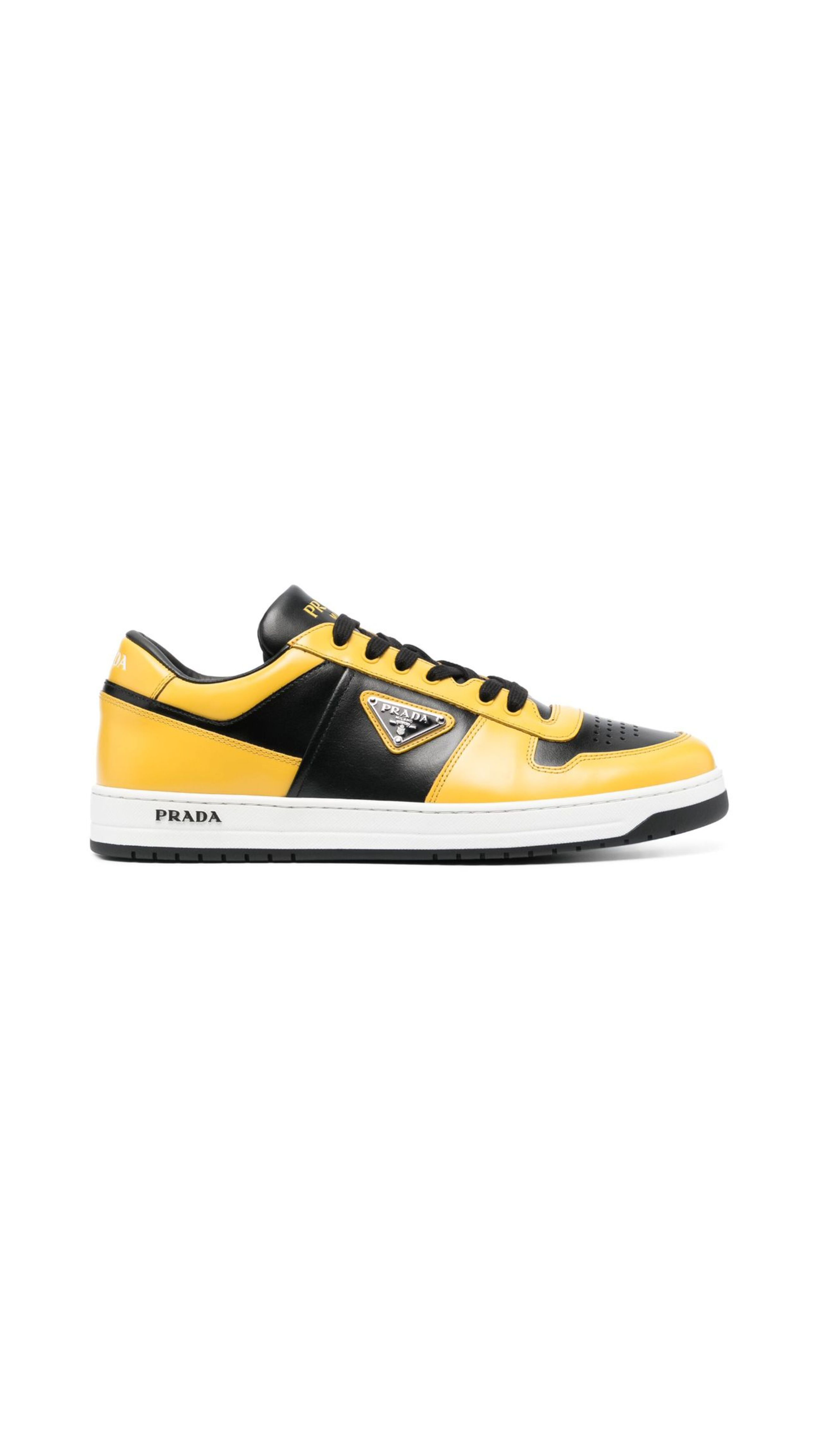 Downtown Leather Sneakers - Black/Yellow – Amuze