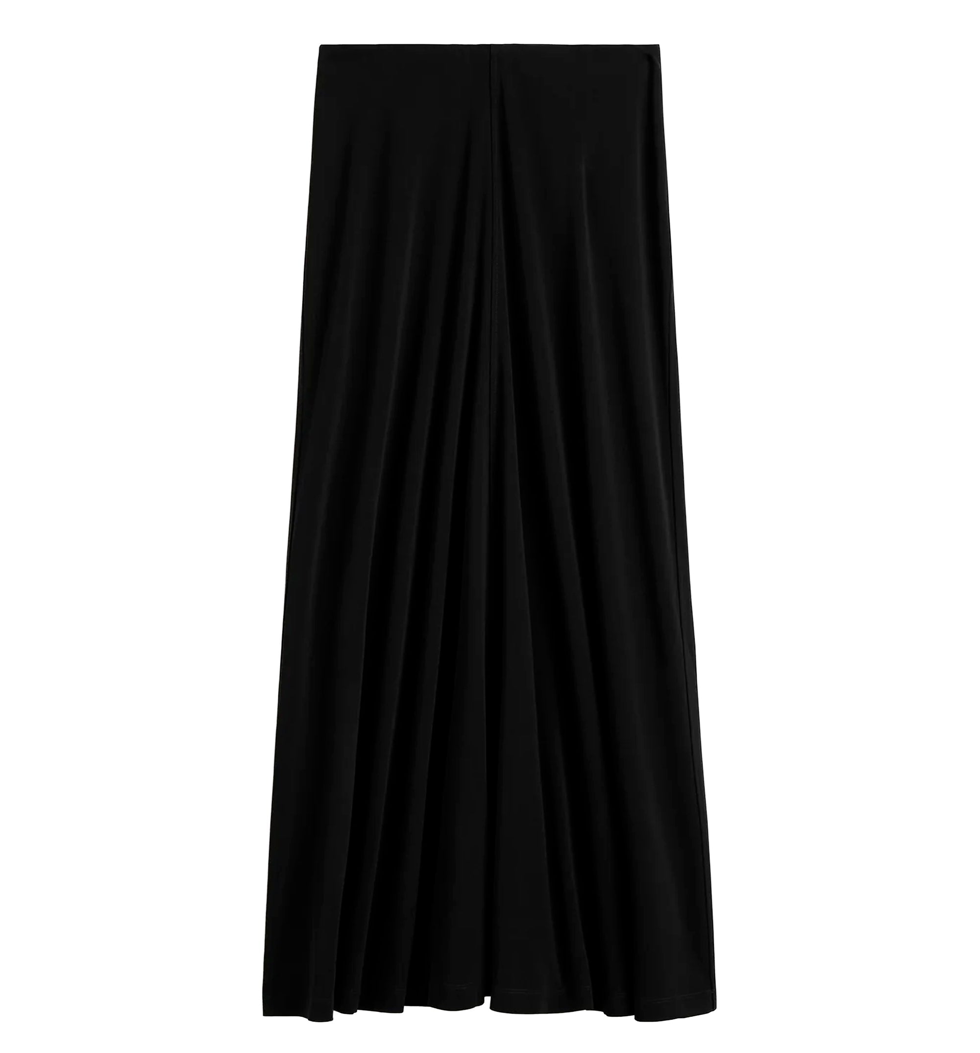 Flared jersey skirt black