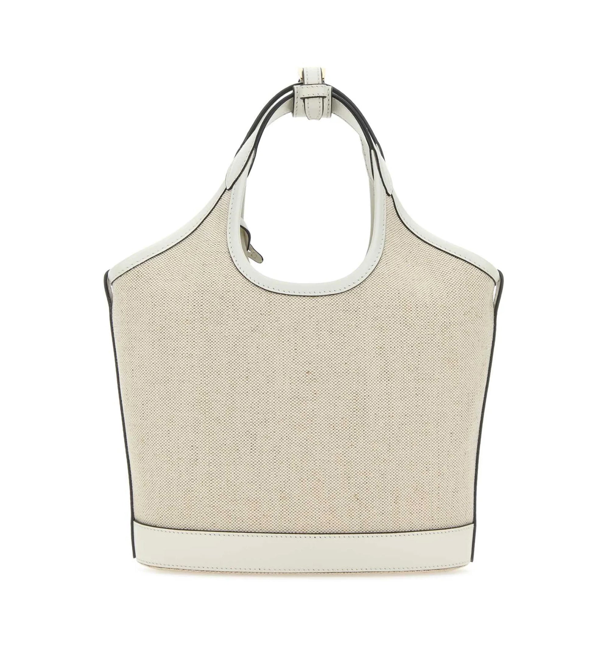 Small Linen and Leather Tote