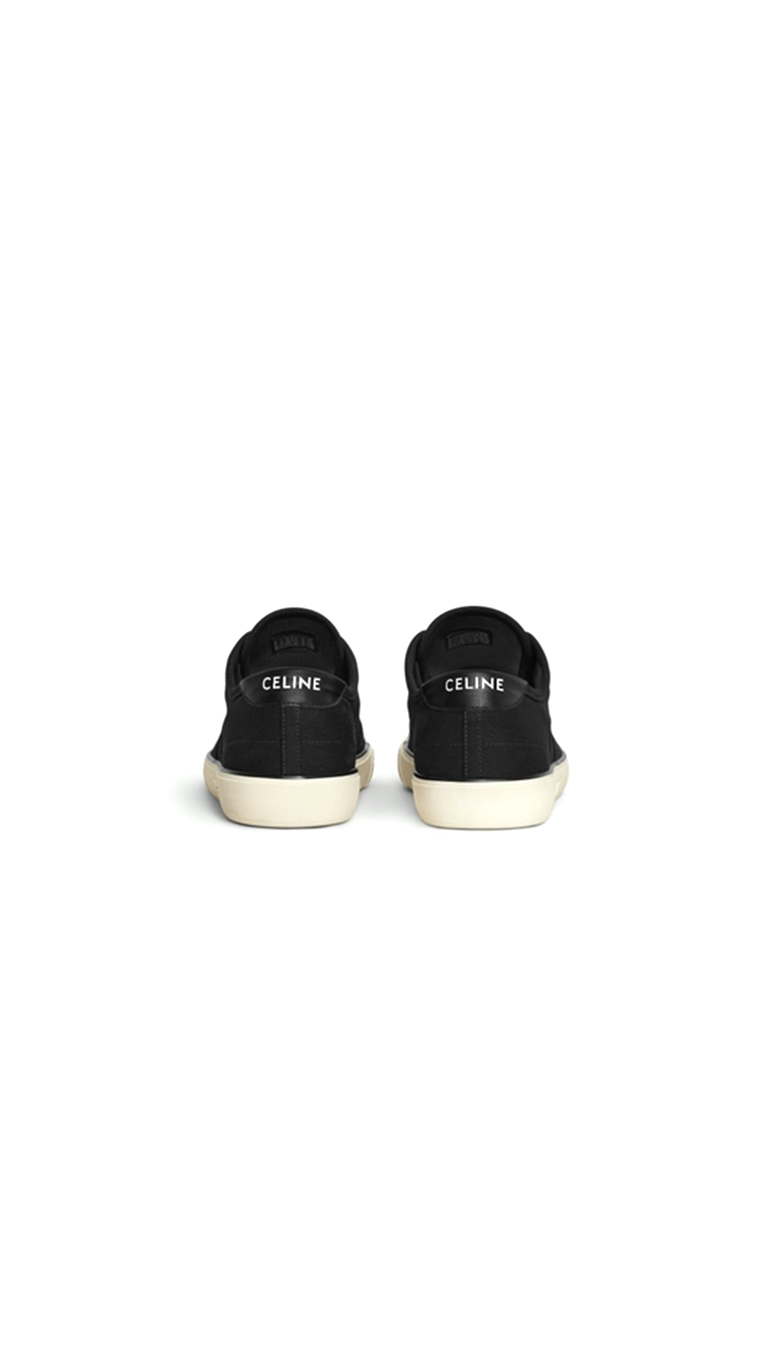 AS-01 Low Lace-Up Celine Alan Sneaker In Canvas & Calfskin - Black