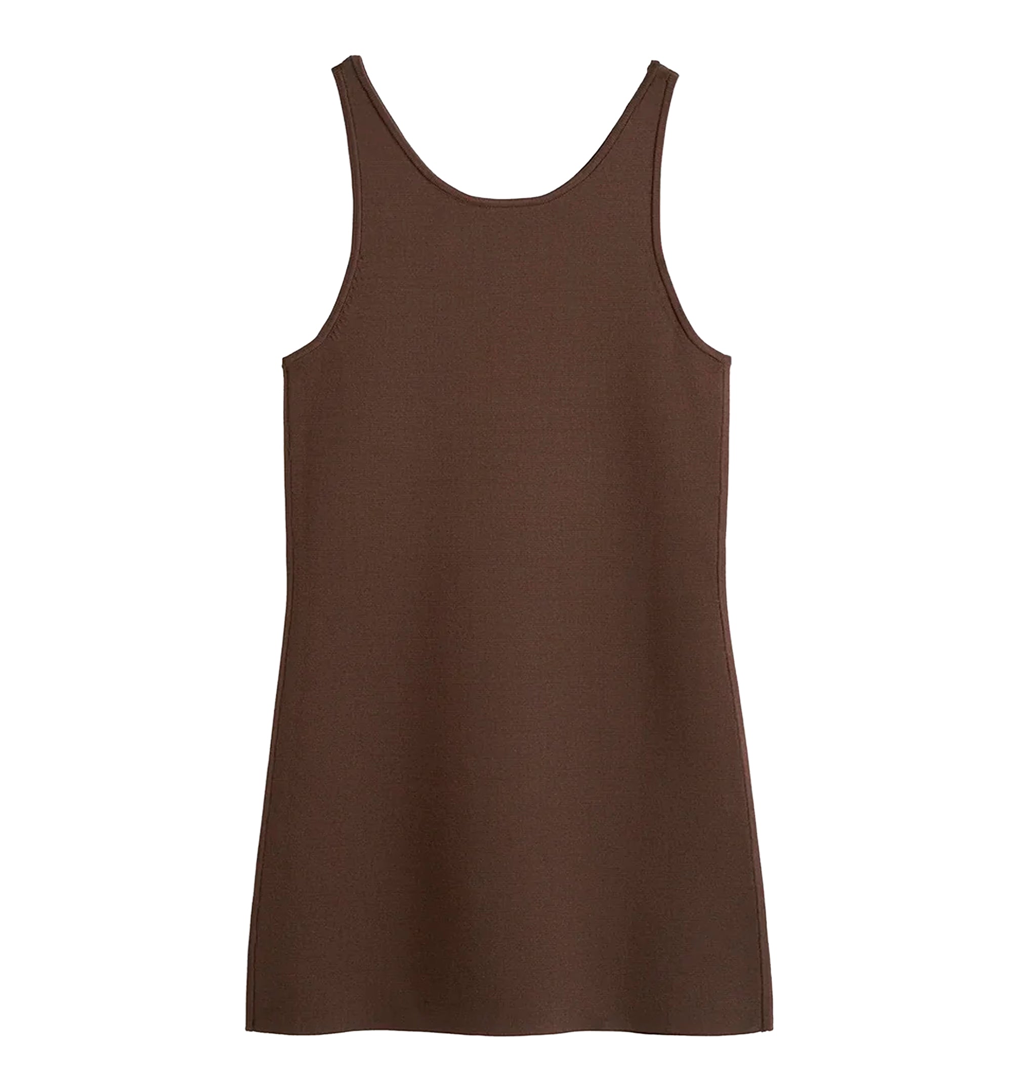 Classic compact knit tank walnut