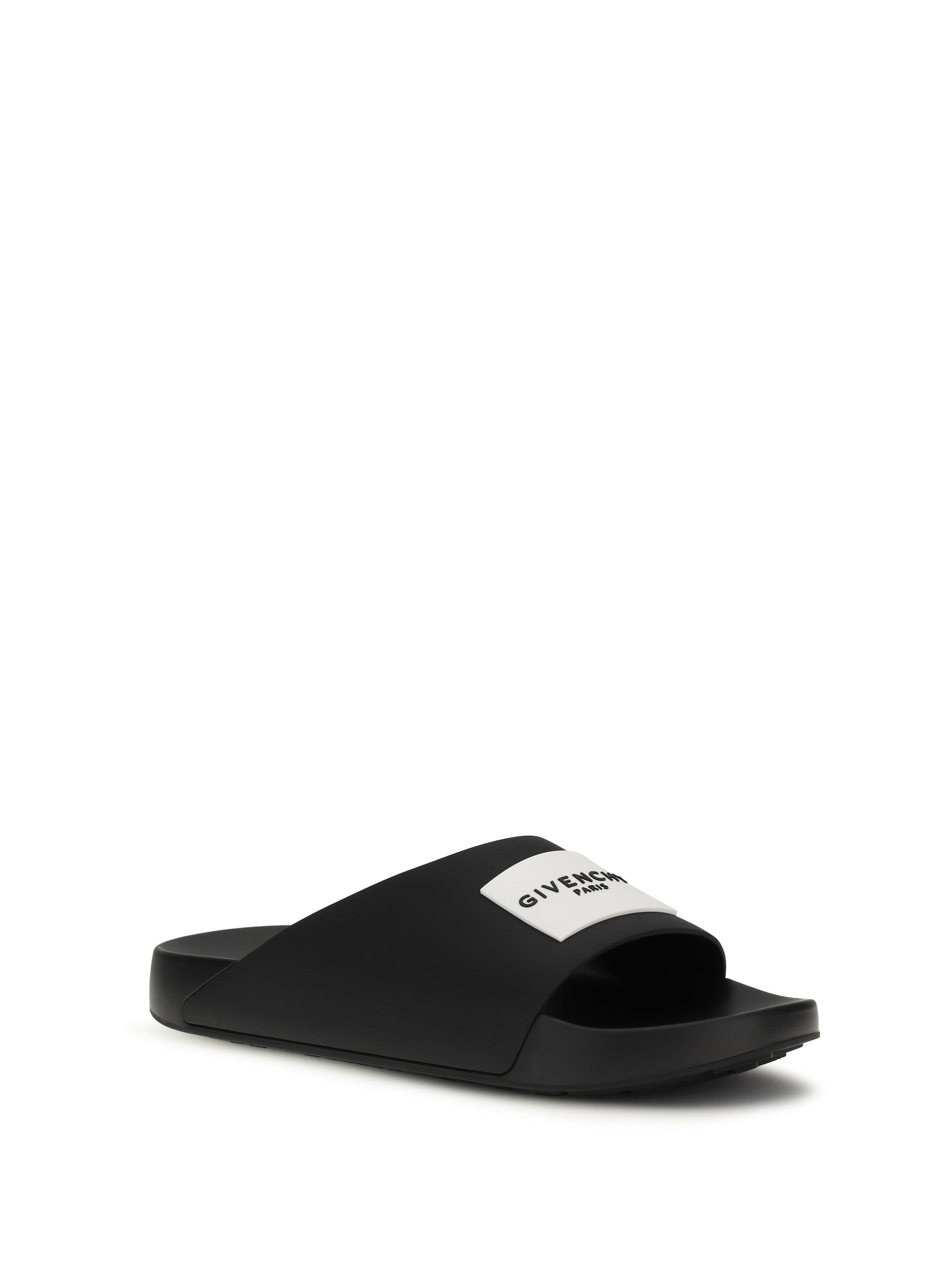 Label Slide Mules In Rubber