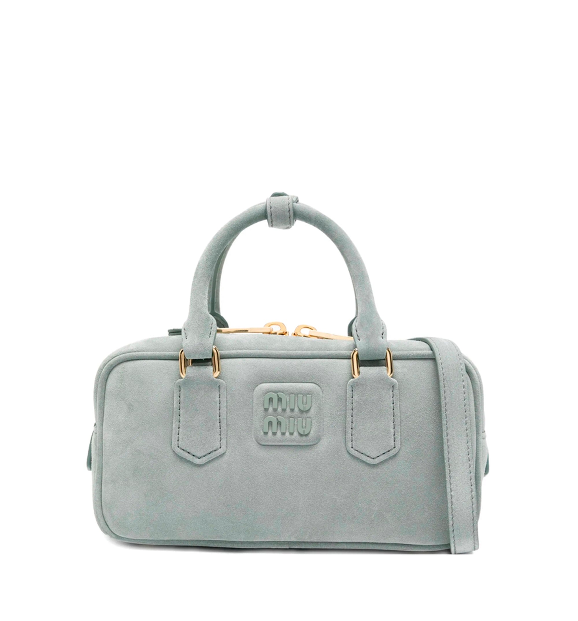 Arcadie padded suede top-handle bag